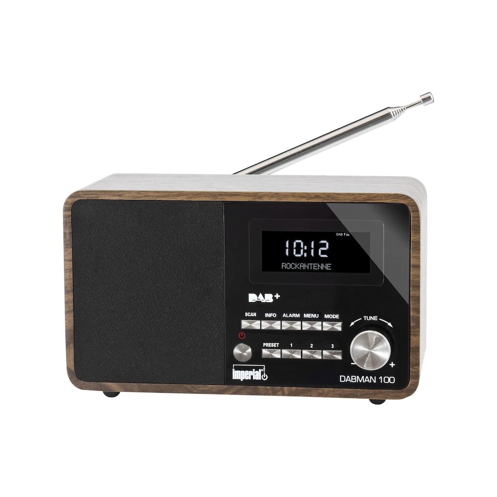 IMPERIAL Digitalradio (DAB+) »Dabman 100 Braun«, (CD Digitalradio (DAB+)-FM-Tuner)