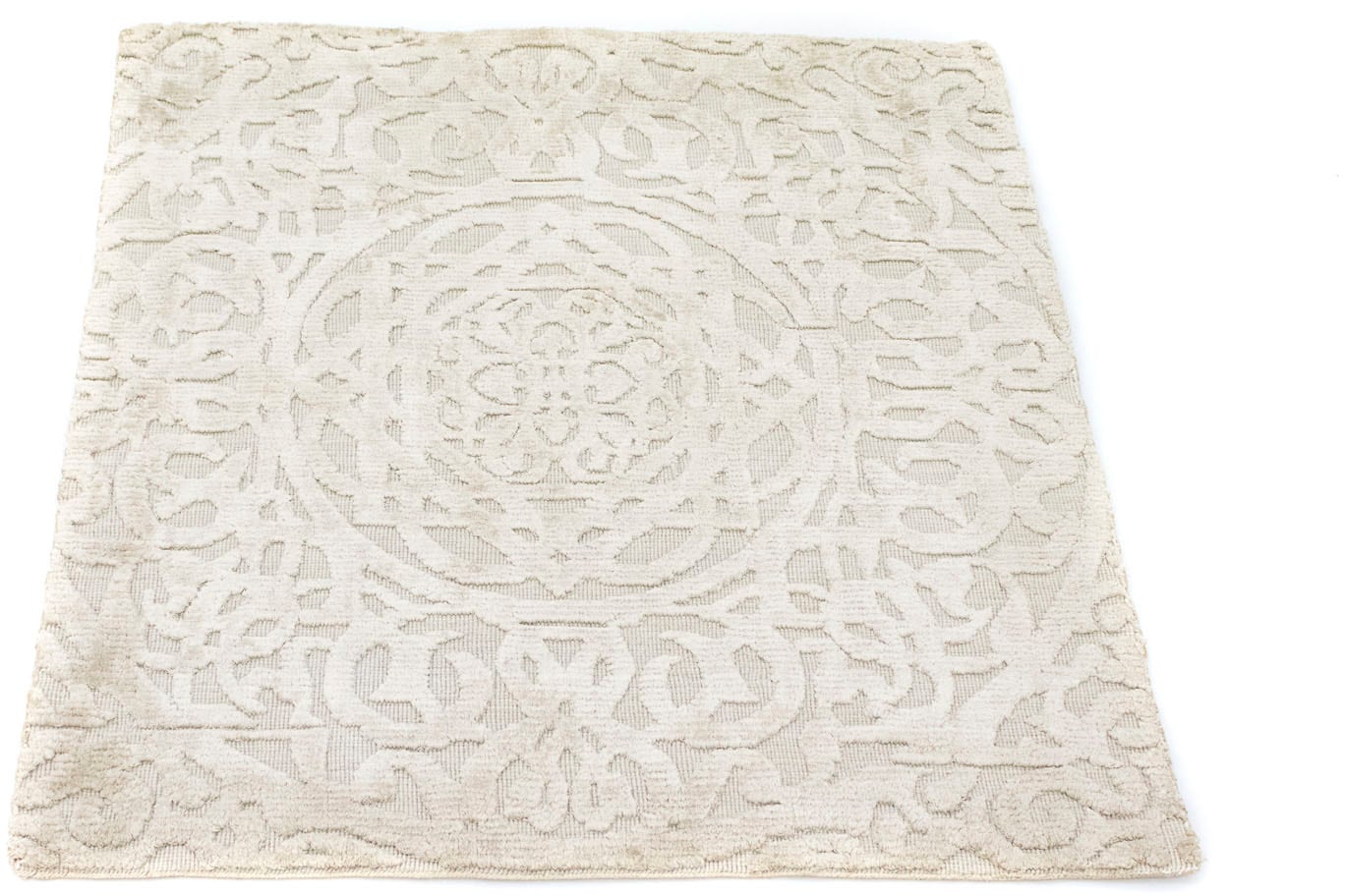 Teppich »Designer Teppich handgewebt beige«, quadratisch, Viskose