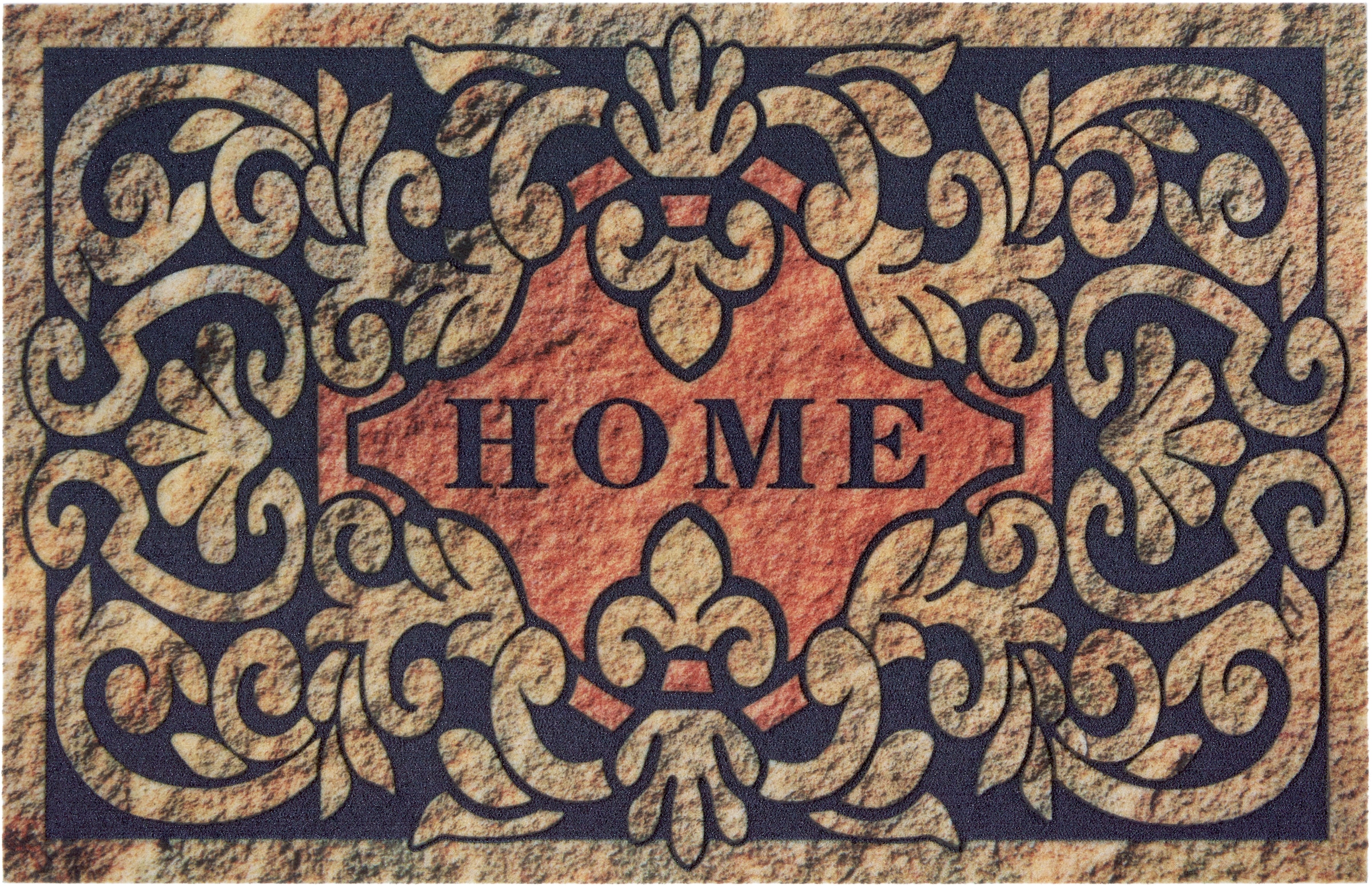 Home affaire Fussmatte »Home mit Design bestellen rechteckig, Spruch, ornament«, Rutschfest | online Jelmoli-Versand Pflegeleicht, Robust, Schrift-Design