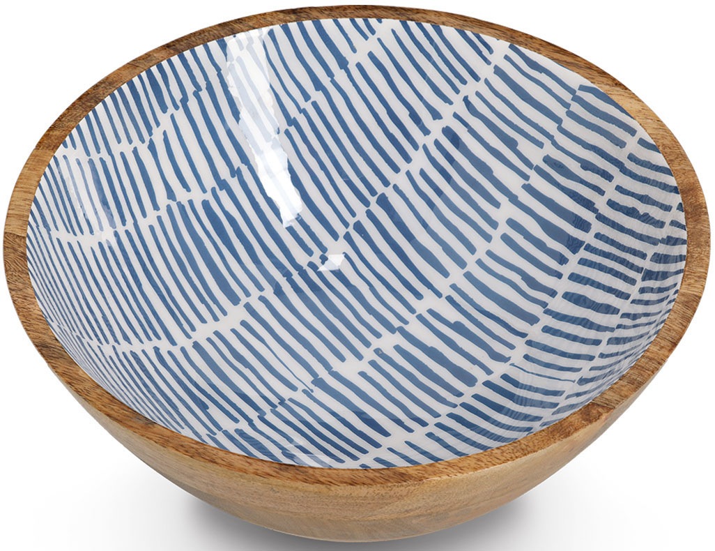 Zeller Schale Mangoholz blau 30 x 12 x 30 cm