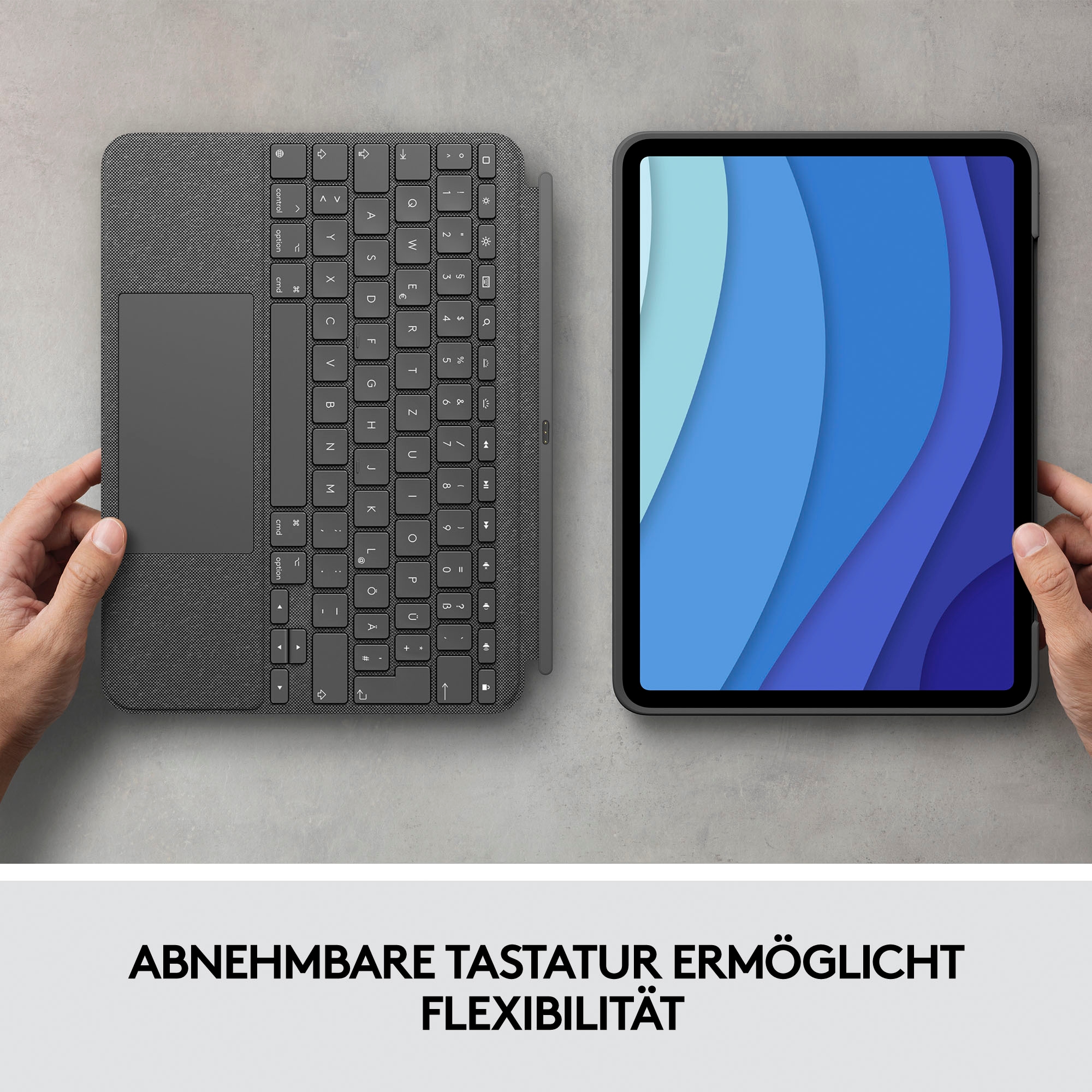 Logitech iPad-Tastatur »Combo Touch iPad Pro 11 Zoll«, (ausklappbare Füsse-Multimedia-Tasten)