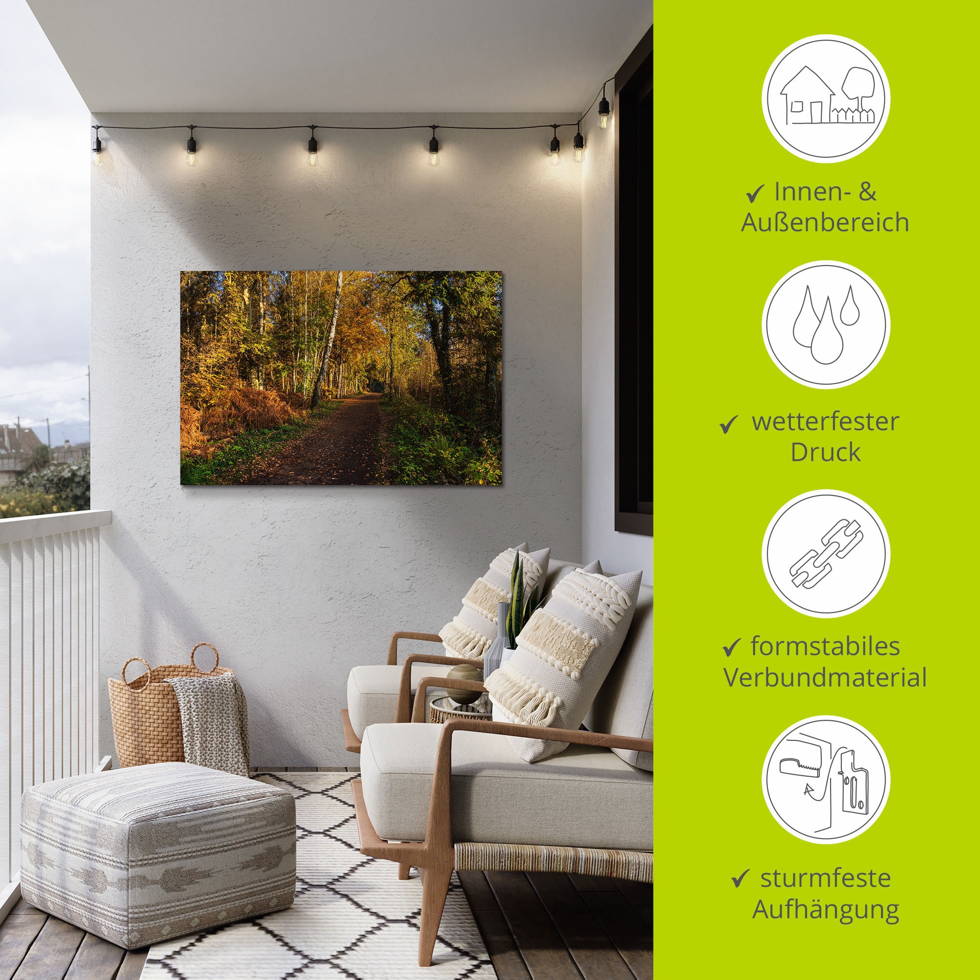 Artland Wandbild »Bäume herbstlich auf dem Fischland-Darss«, Waldbilder, (1 St.), als Alubild, Leinwandbild, Wandaufkleber oder Poster in versch. Grössen