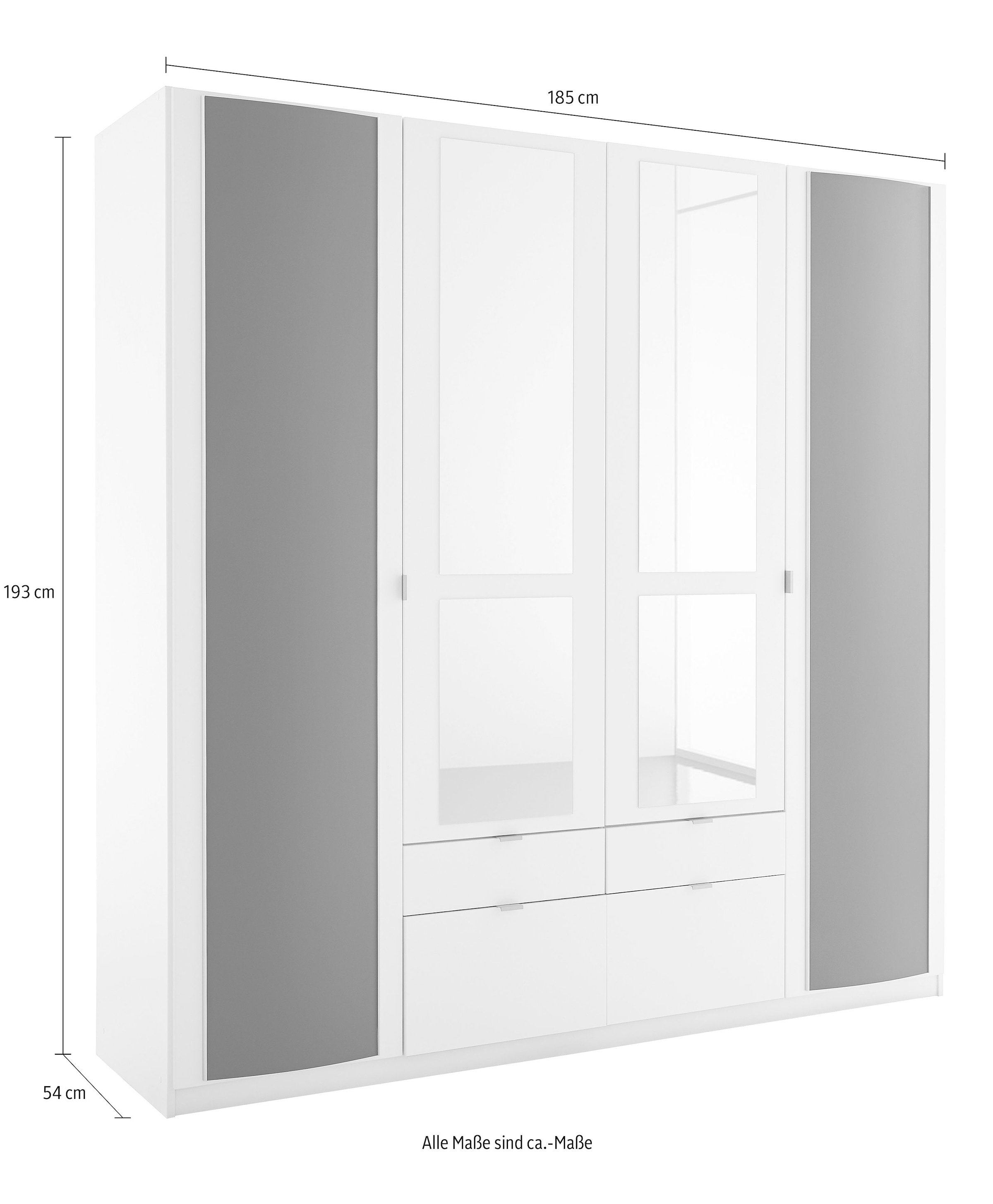 priess Kleiderschrank, mit gerundeten Elementen auf den Aussentüren