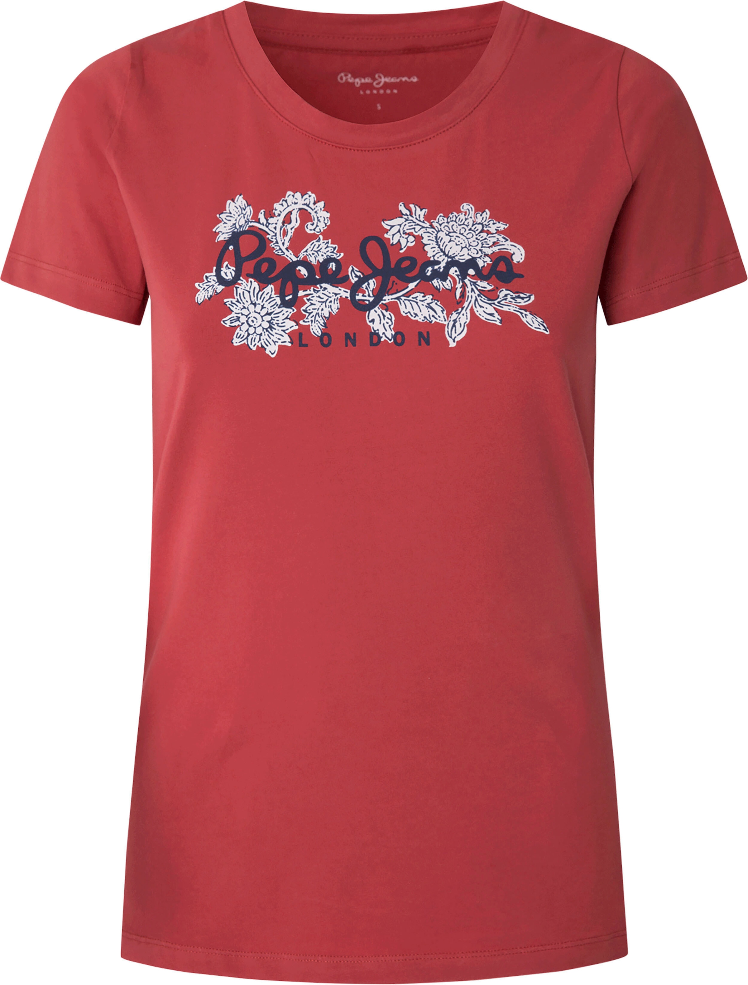 Pepe Jeans Rundhalsshirt »NEREA«, mit floralem Logo-Print und Stretch  online shoppen bei Jelmoli-Versand Schweiz