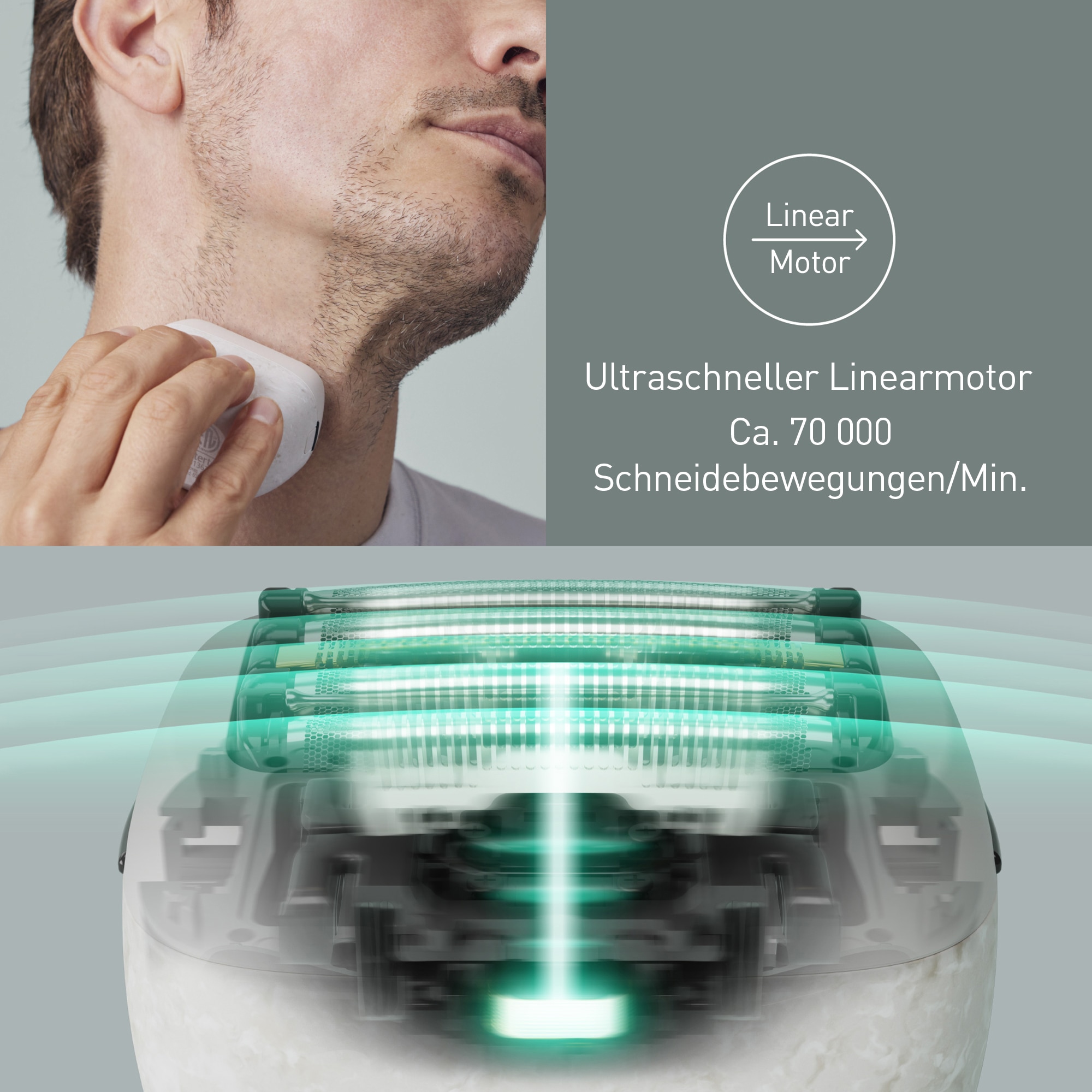 Panasonic Elektrorasierer »ES-PV6B-W803«, Kompakt, 5 Edelstahlklingen, USB-Laden (Typ-C), Bartdichten-Sensor+