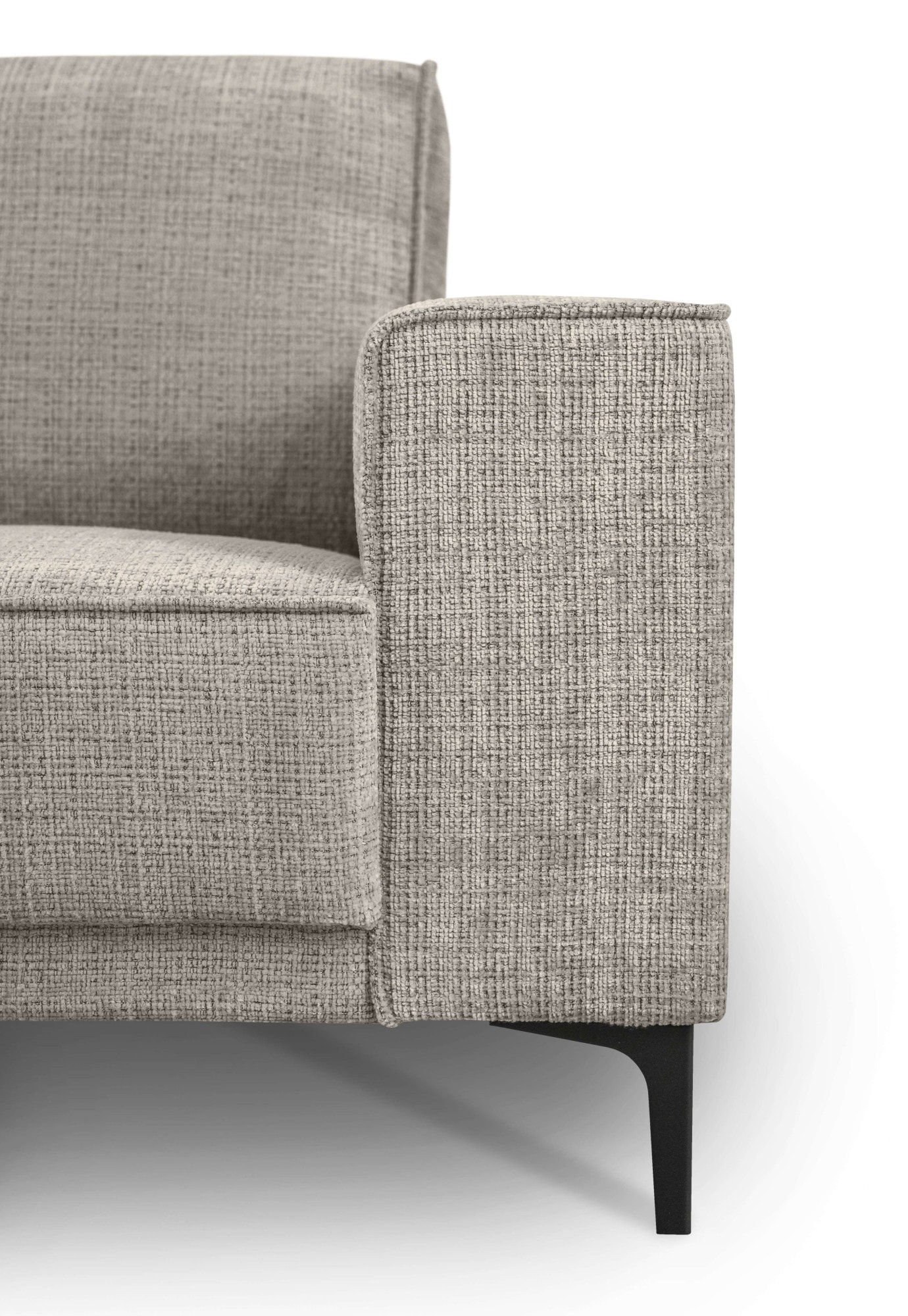 Places of Style Ecksofa »Polsterecke Oland, Struktur, Flachgewebe, Luxus-Microfaser, Boucle«, L-Form, 280 cm, Wellenunterfederung, Skandi-Design, Metallfüsse