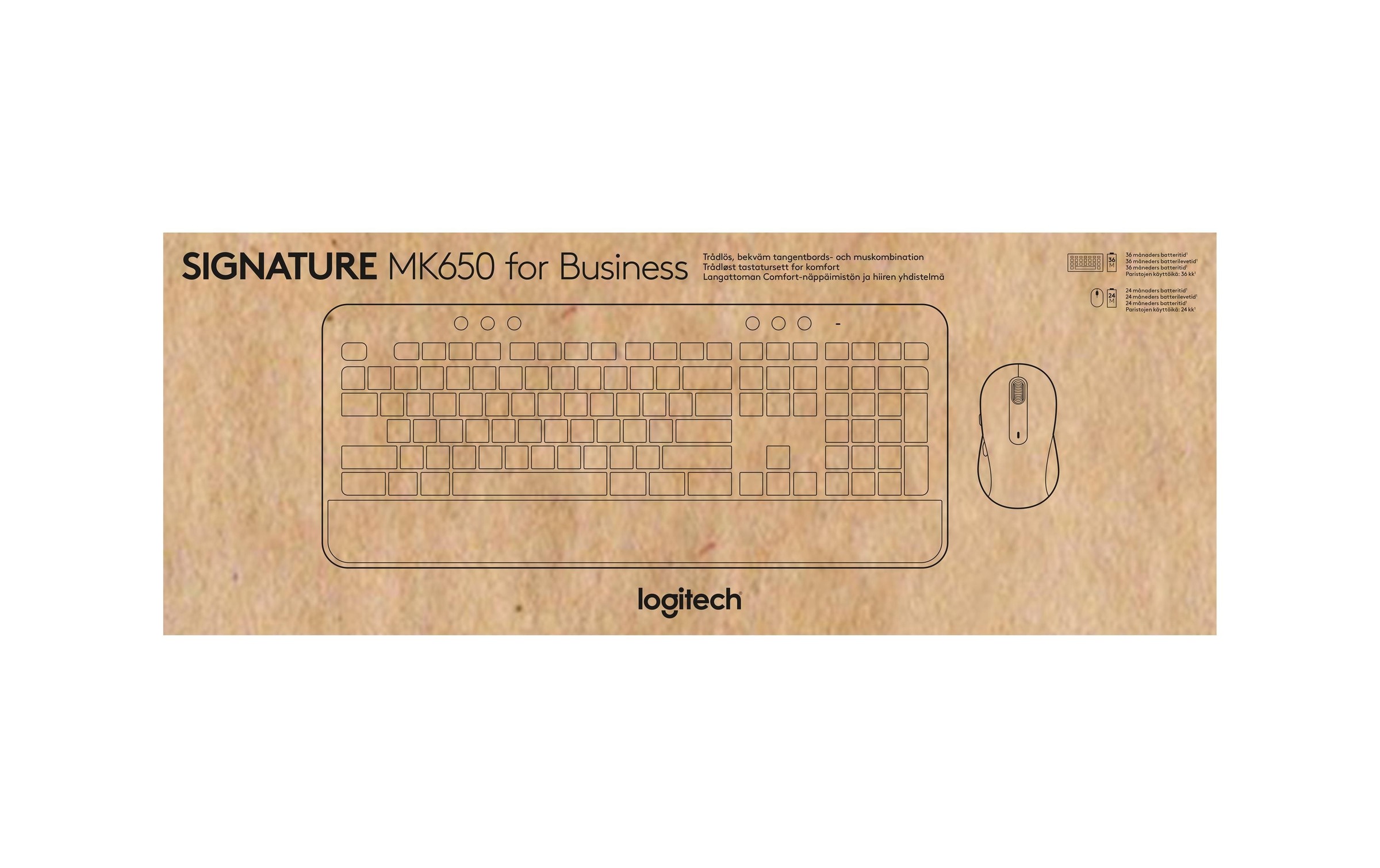 Logitech Tastatur- und Maus-Set »Logitech MK650 for Business white«