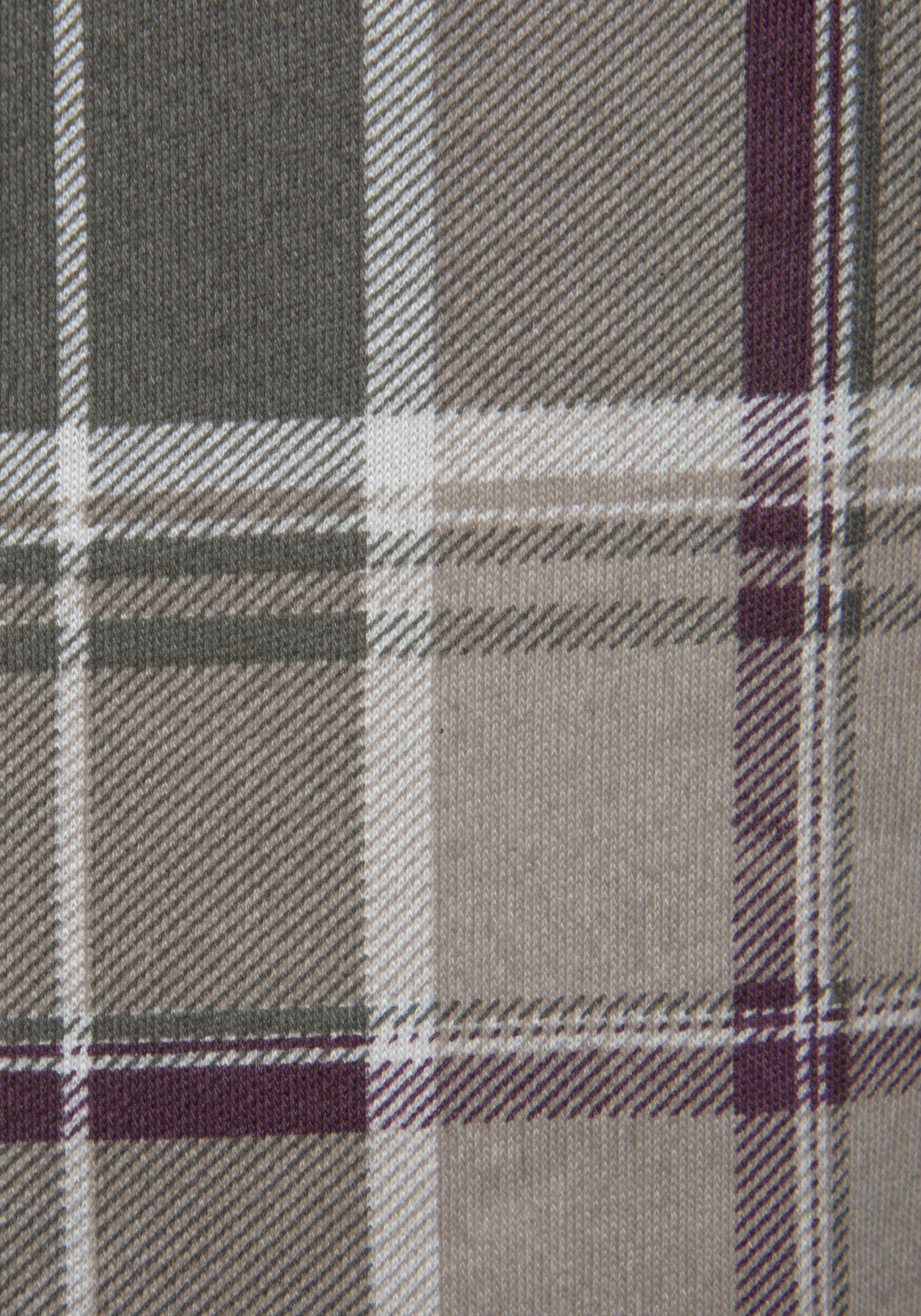 LASCANA Pyjama, (2 tlg.), mit Flanellhose im Karomuster