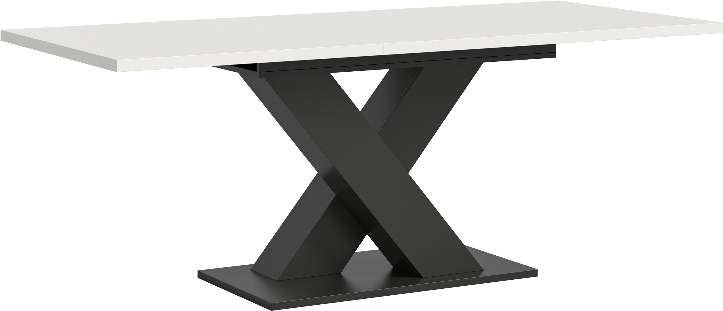 INOSIGN Esstisch »Motus, ausziehbar 150 -190 cm, inklusive 40 cm Einlegeplatte«, (Set, 1 St.), X-Gestell mit Bodenplatte, Tisch, Küchentisch, Esszimmer, Küche
