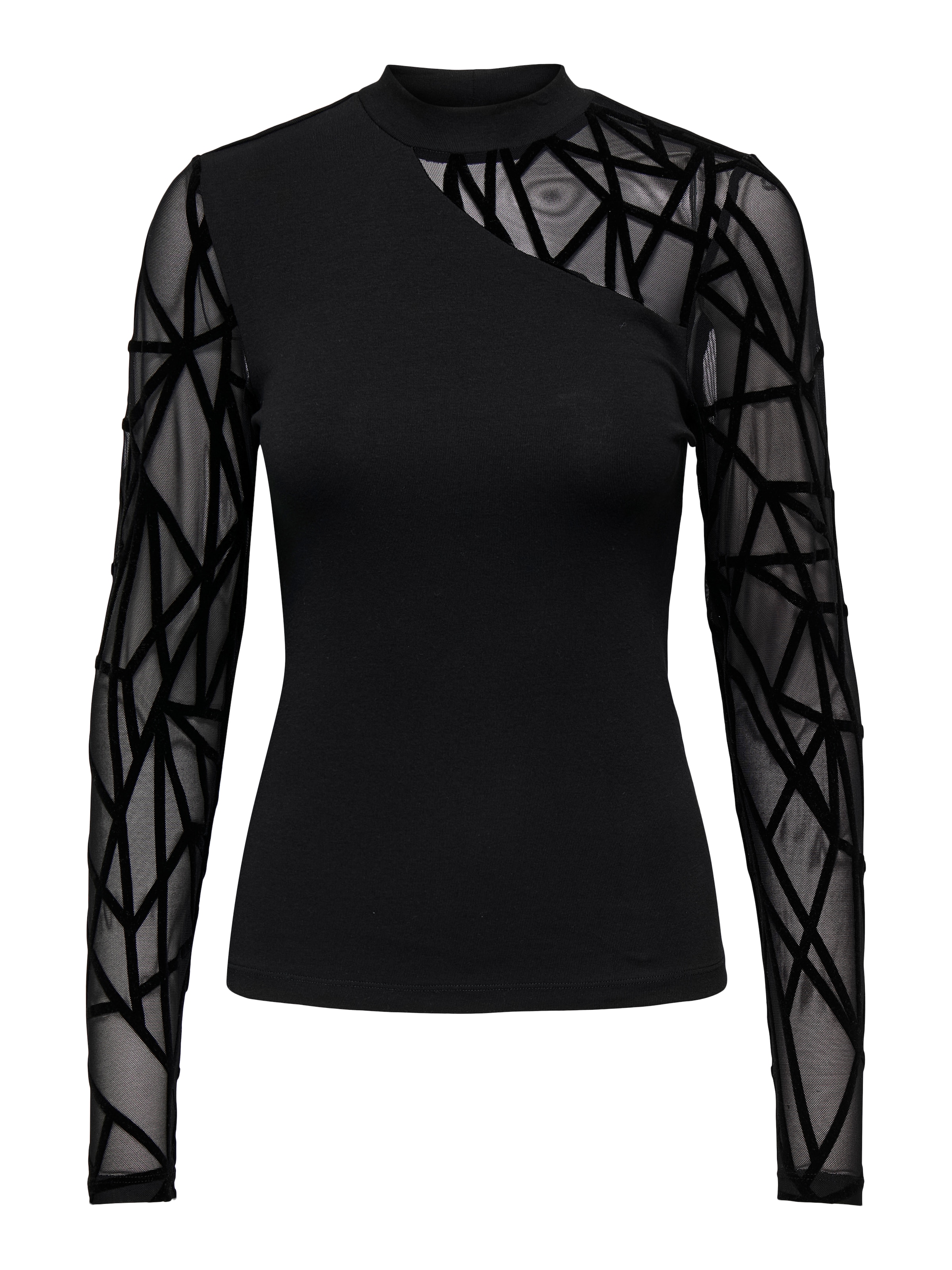 ONLY Langarmshirt »ONLCOLETTE LIFE L/S MESH MIX TOP BOX JRS«