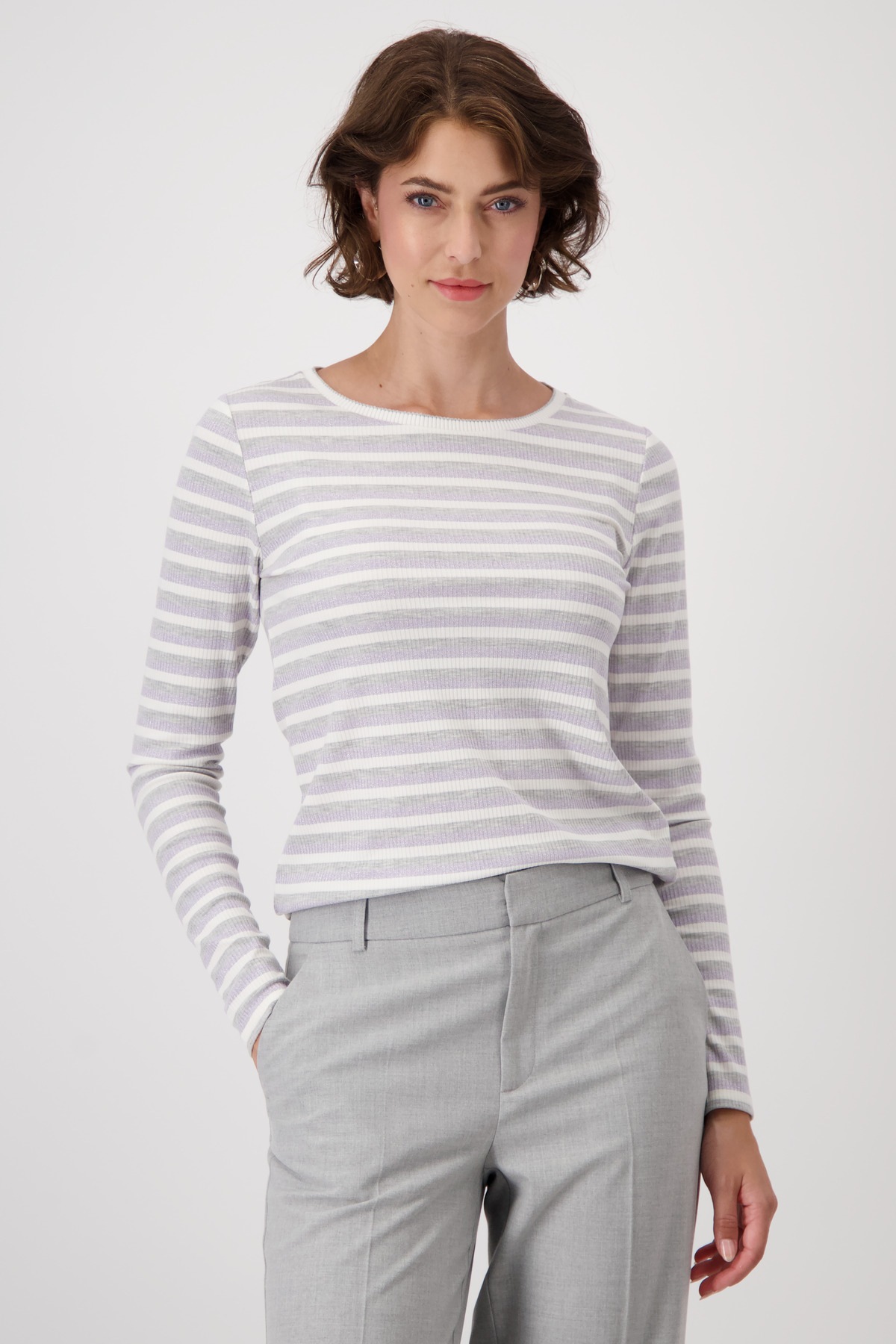 Monari Rundhalsshirt mit Streifen