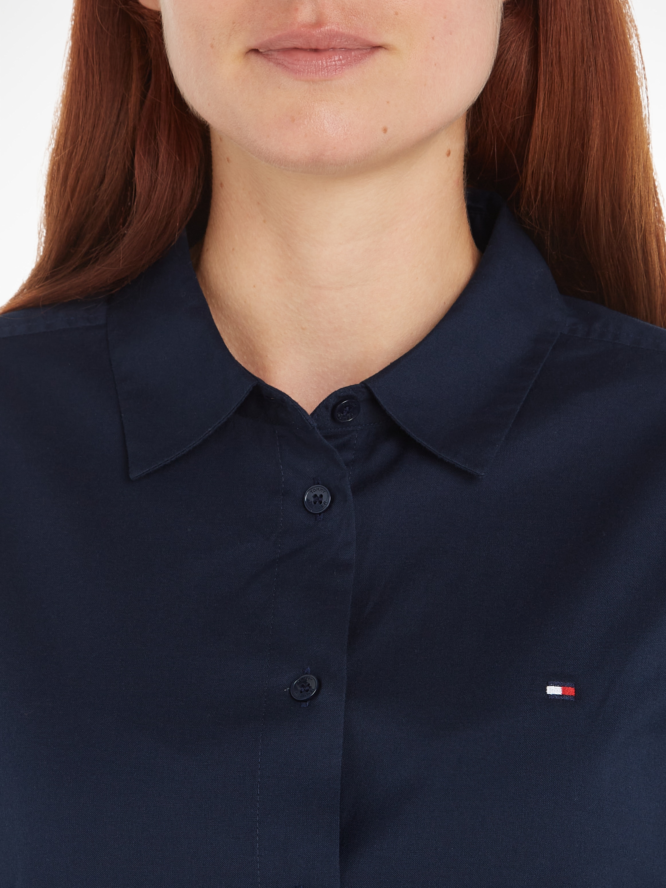 Tommy Hilfiger Hemdbluse »STRETCH OXFORD REGULAR SHIRT«, mit Logostickerei