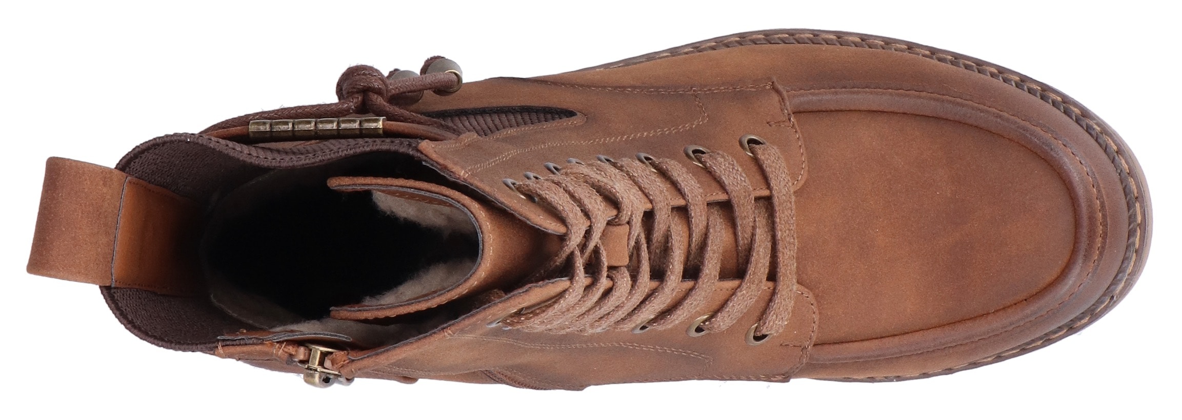 Rieker Winterstiefelette, Schnürboots, Stiefelette, Blockabsatz, mit Reissverschluss