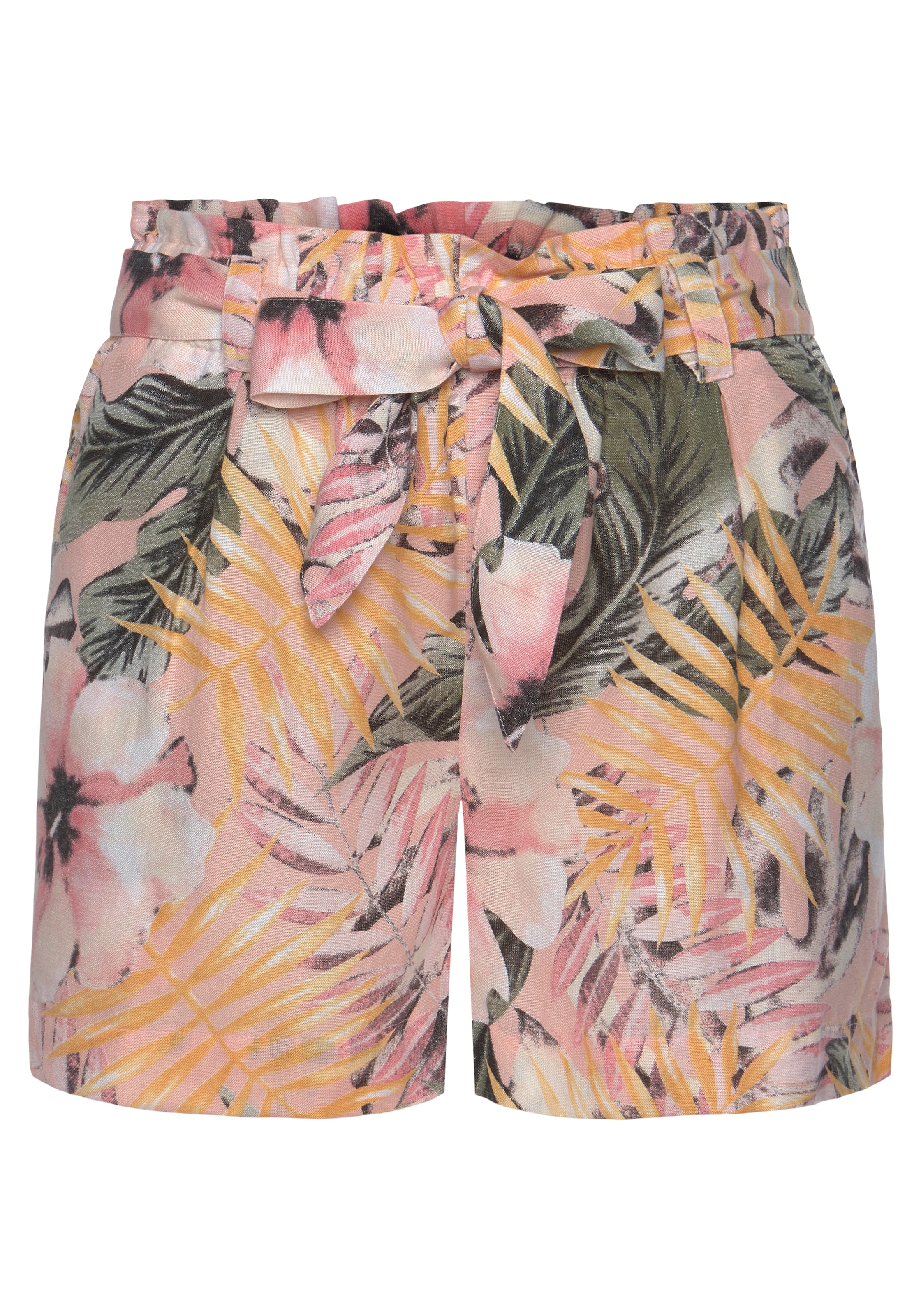 LASCANA Shorts, (mit Bindegürtel), im Paperbag-Stil aus Leinenmix, kurze Hose, Leinenhose