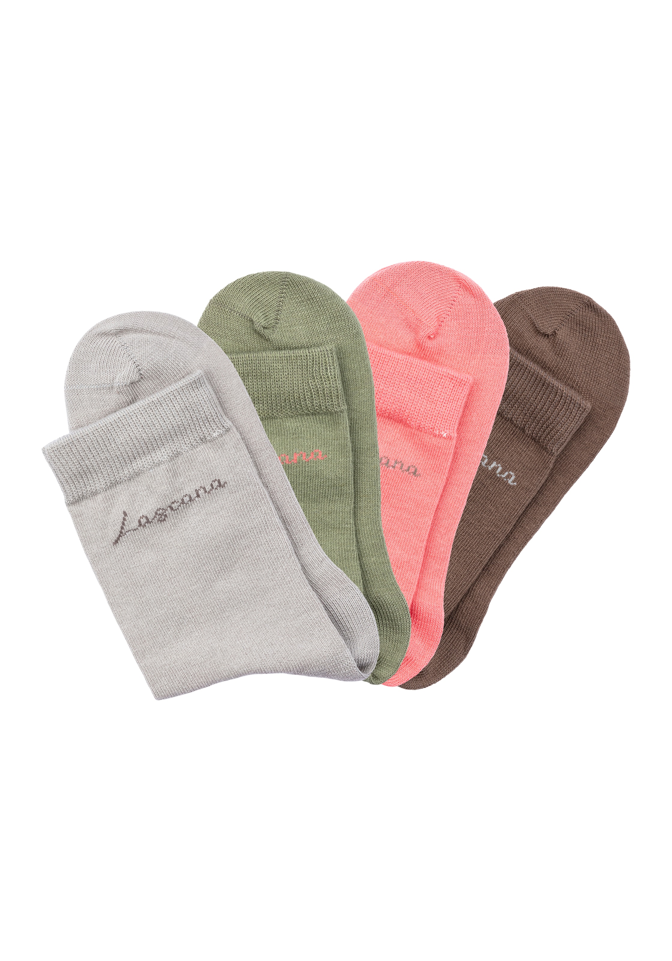 LASCANA Basicsocken, (Box, 4 Paar), in ansprechender Geschenkbox