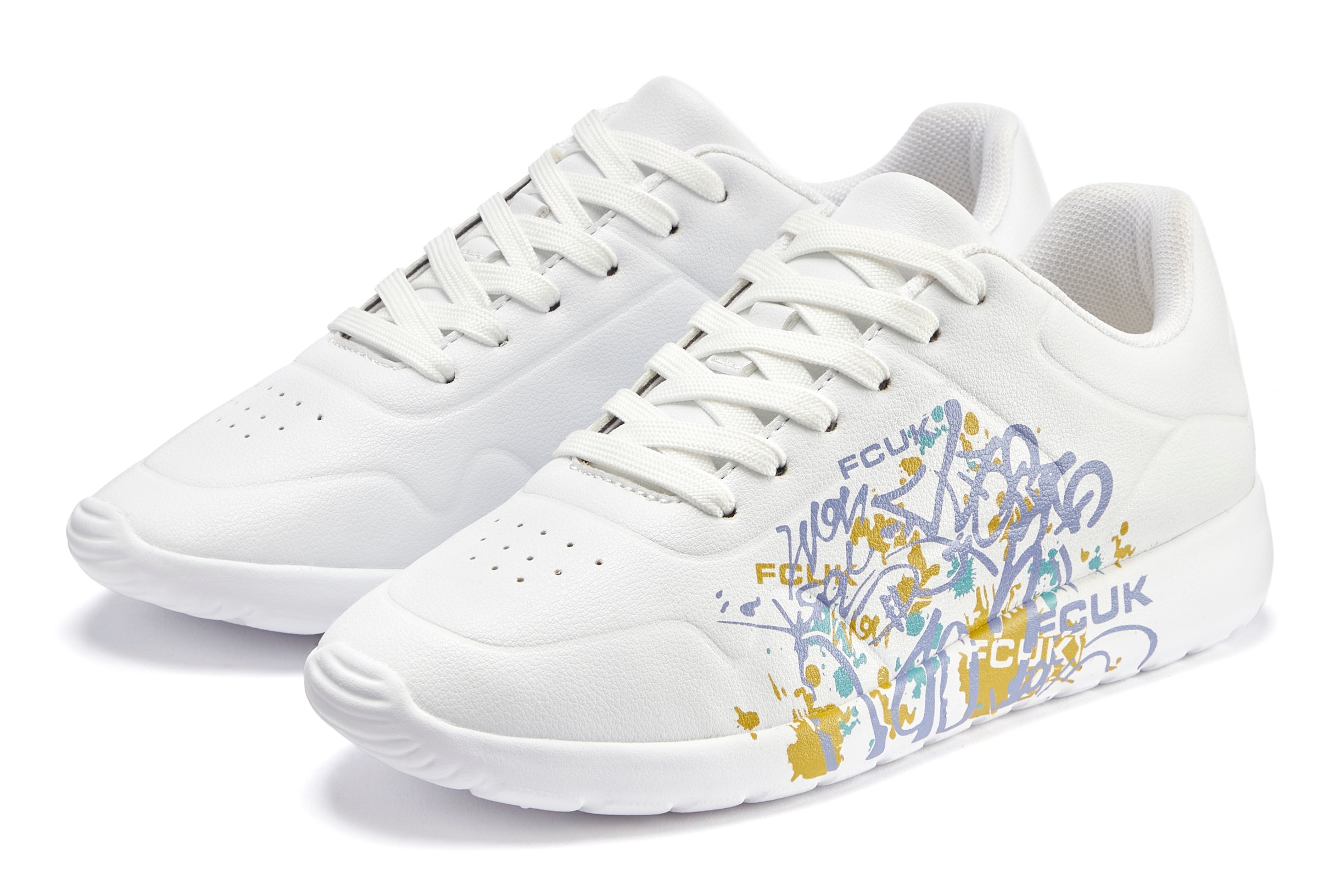 FCUK Sneaker Freizeitschuh, Halbschuh mit modernem Graffiti Print VEGAN