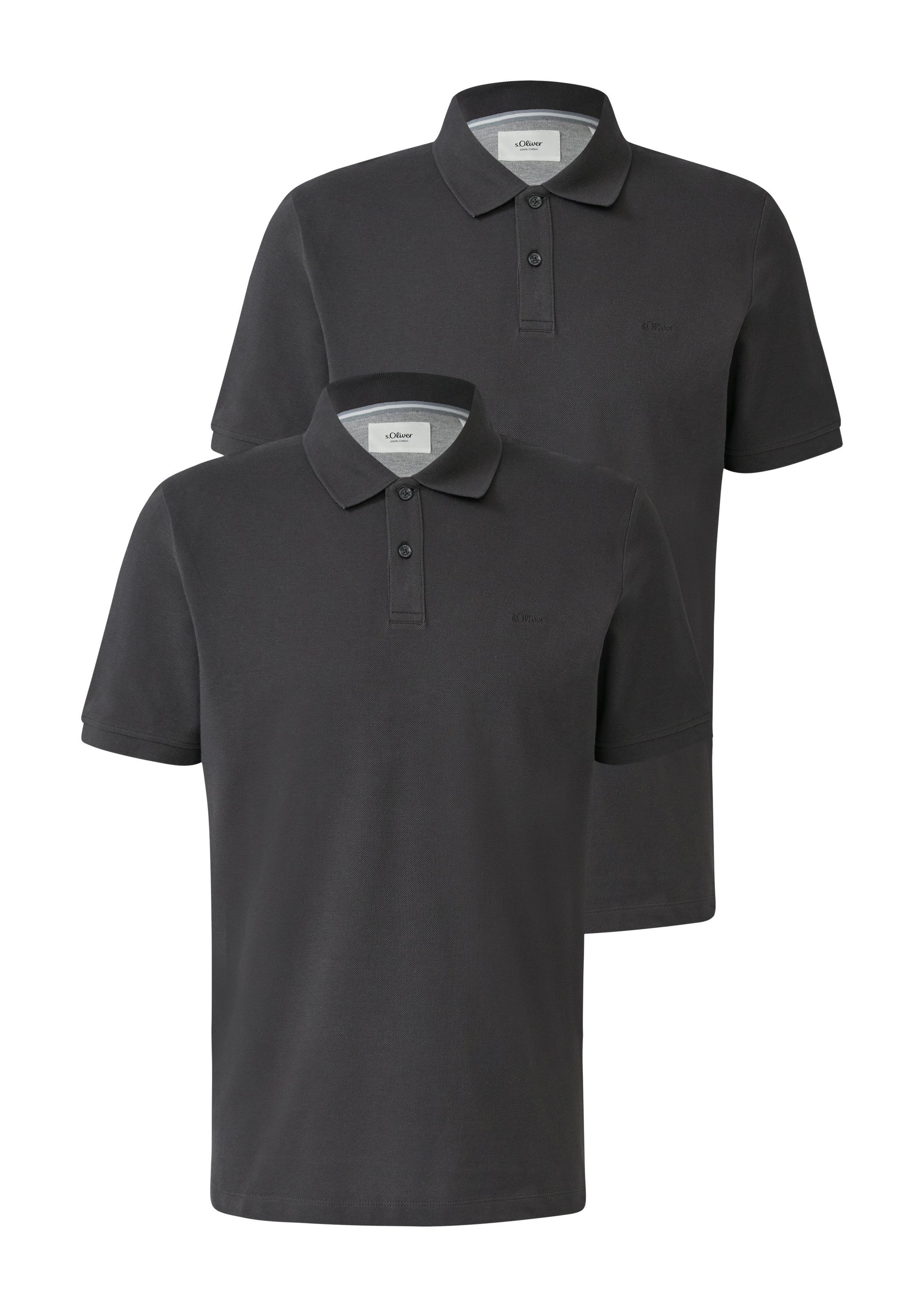 s.Oliver Poloshirt Packung, 2 Stk. mit Logo Stickerei