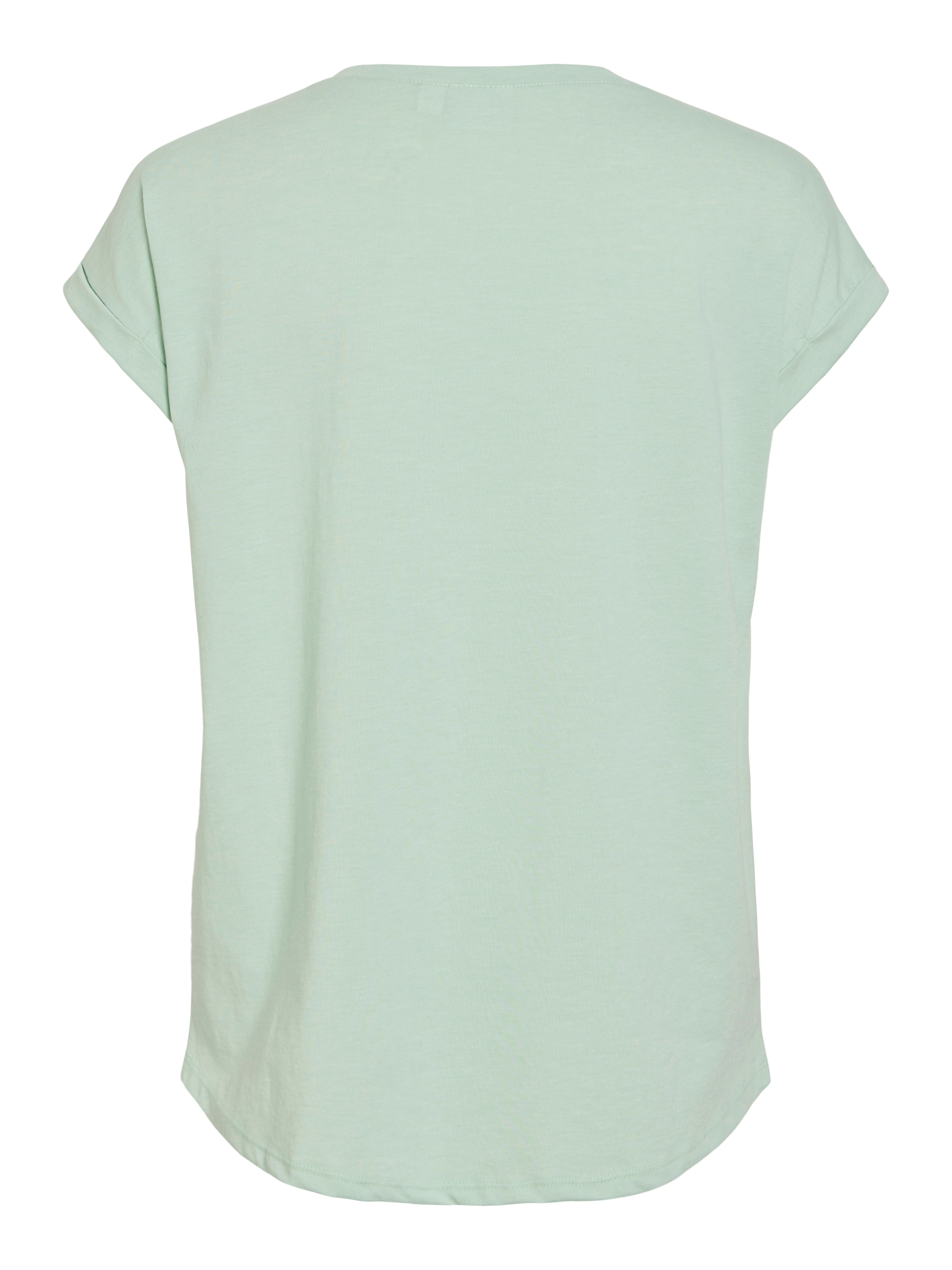 Vila Rundhalsshirt »VIDREAMERS NEW PURE T-SHIRT/SU-NOOS«, Basic Damen-T-Shirt mit Rundhalsausschnitt und umgeschlagenen Ärmeln