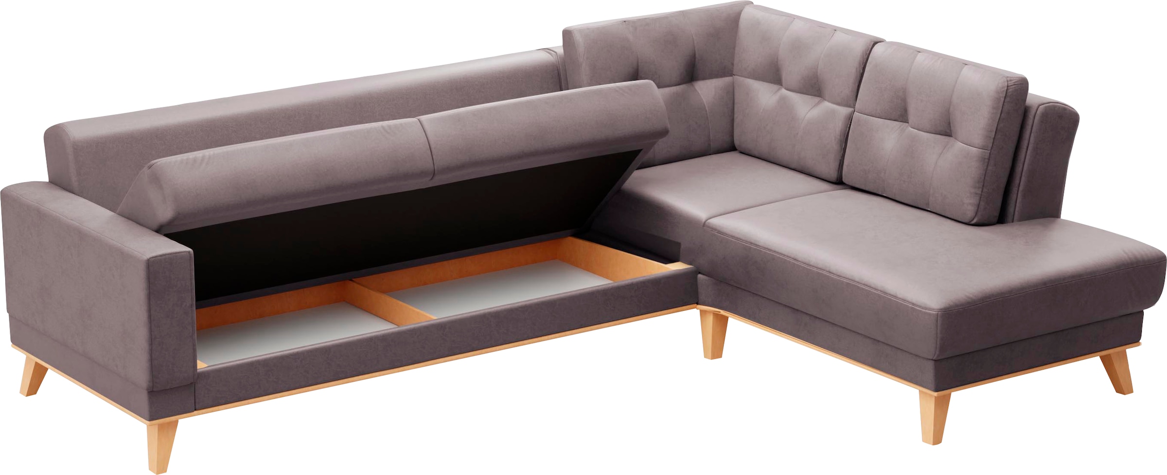sit&more Ecksofa »Lavida L-Form«, wahlweise mit Kippfunktion und Bettkasten