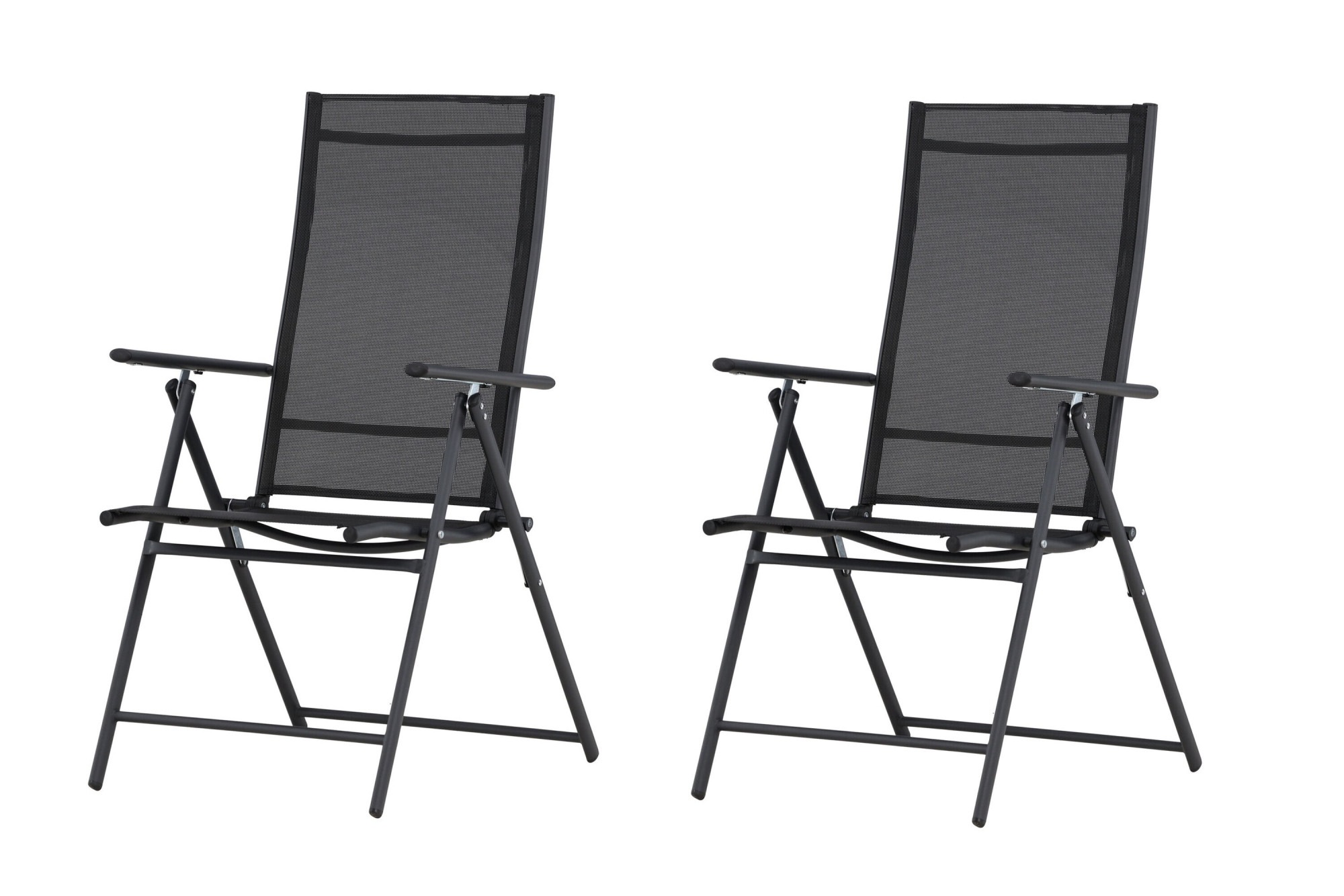Venture Home Gartenstuhl "Levanzo, 2er-Set Gartenstühle klappbar, belastbar bis 110 kg" () Stuhlset, Stahlrahmen, Textilene-Sitz, klappbar, verstellbare Lehne