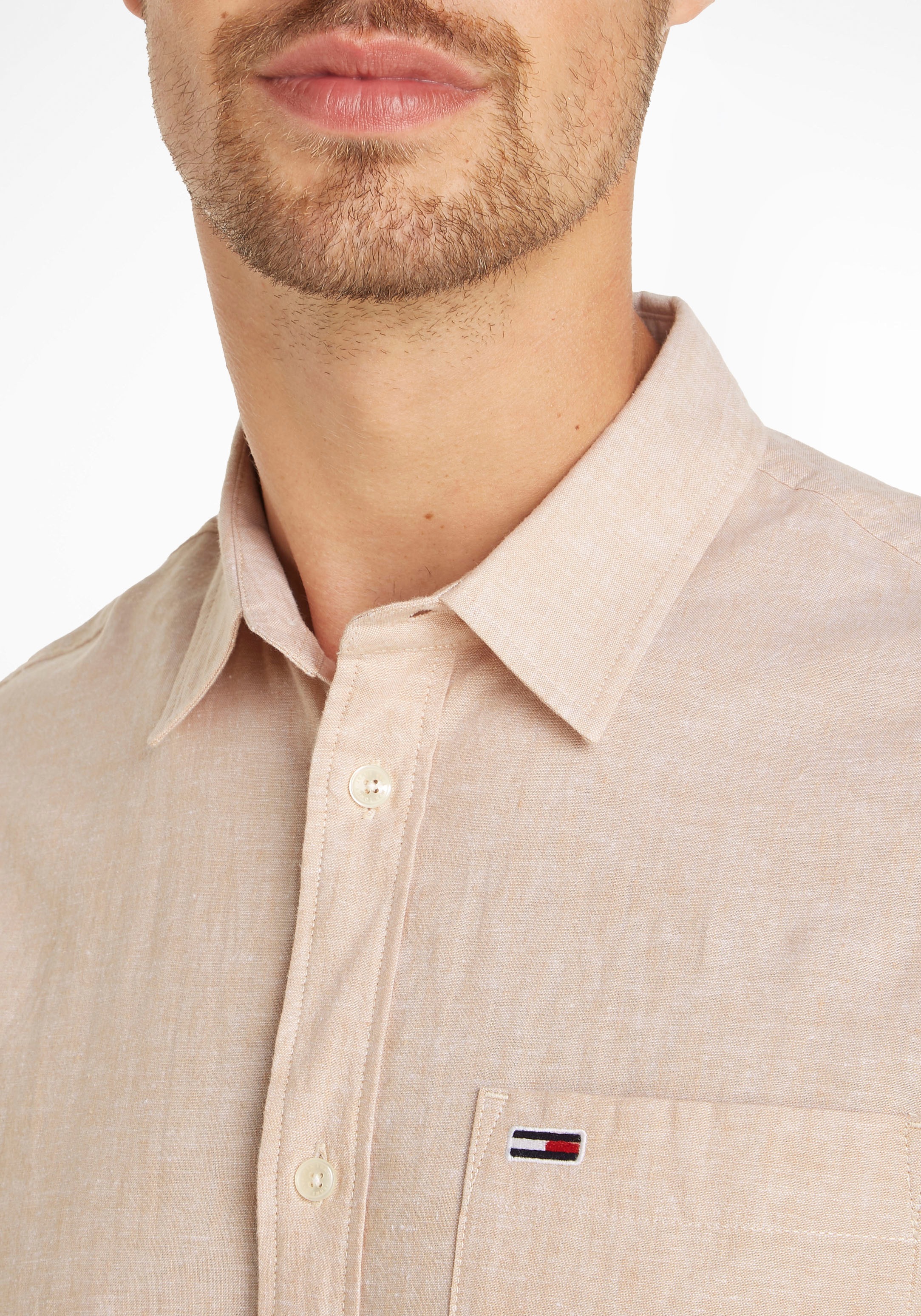 Tommy Jeans Langarmhemd »TJM REG LINEN BLEND SHIRT«