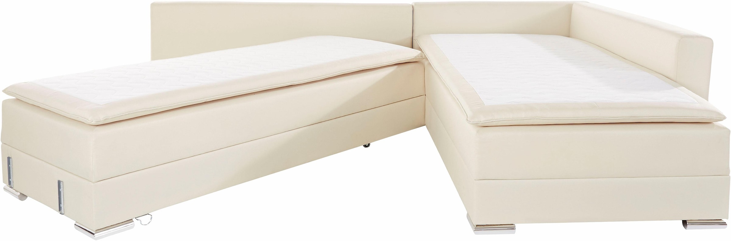 INOSIGN Ecksofa »Night & Day L-Form, B: 324 cm«, mit Bettfunktion, Bettkasten & 3 Zierkissen, Boxspringbett 180x200 cm