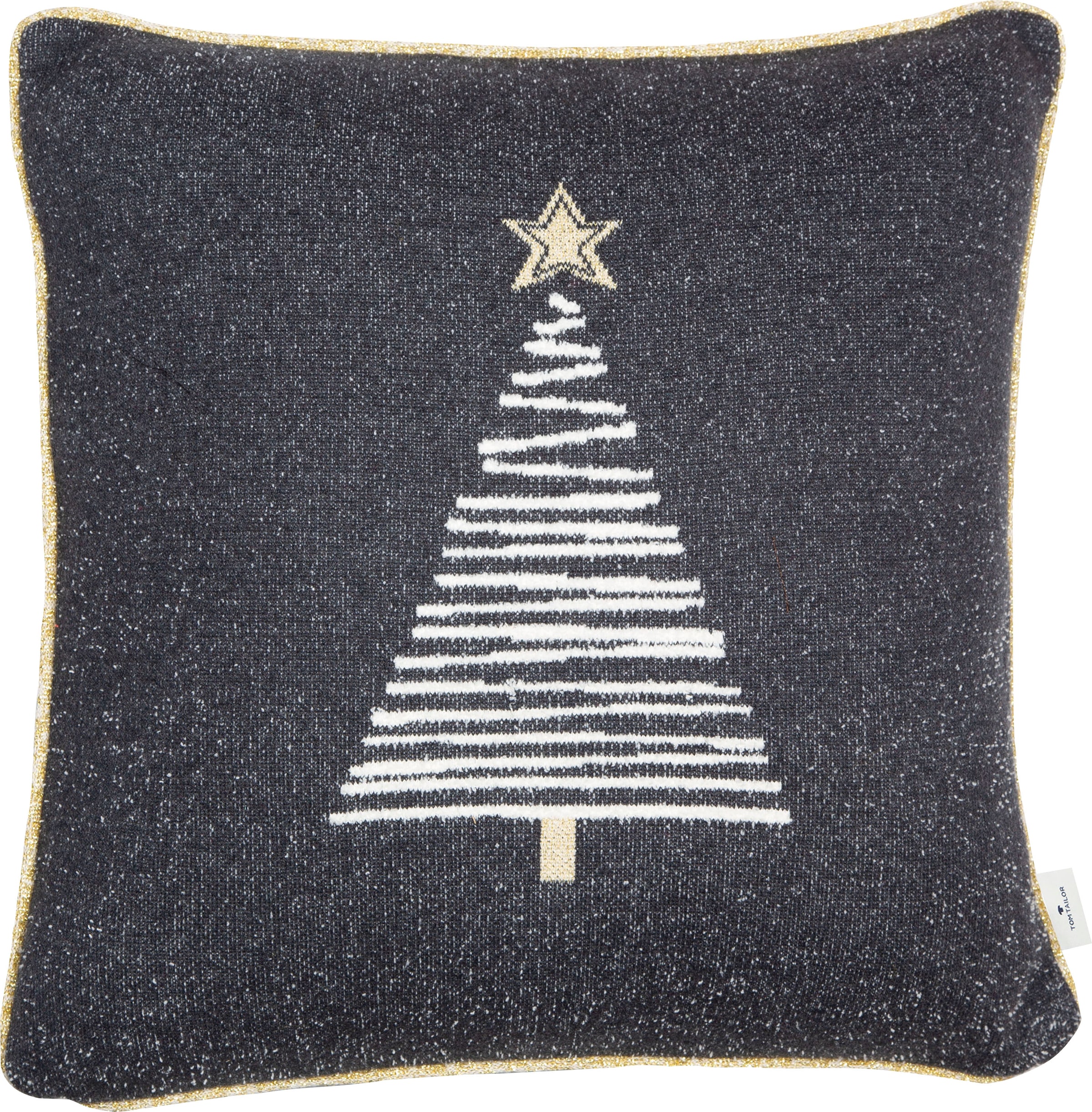 TOM TAILOR Dekokissen »Knitted Shiny Weihnachtsbaum-Motiv kaufen Gestrickte Kissenhülle (1 St.), mit Tree«