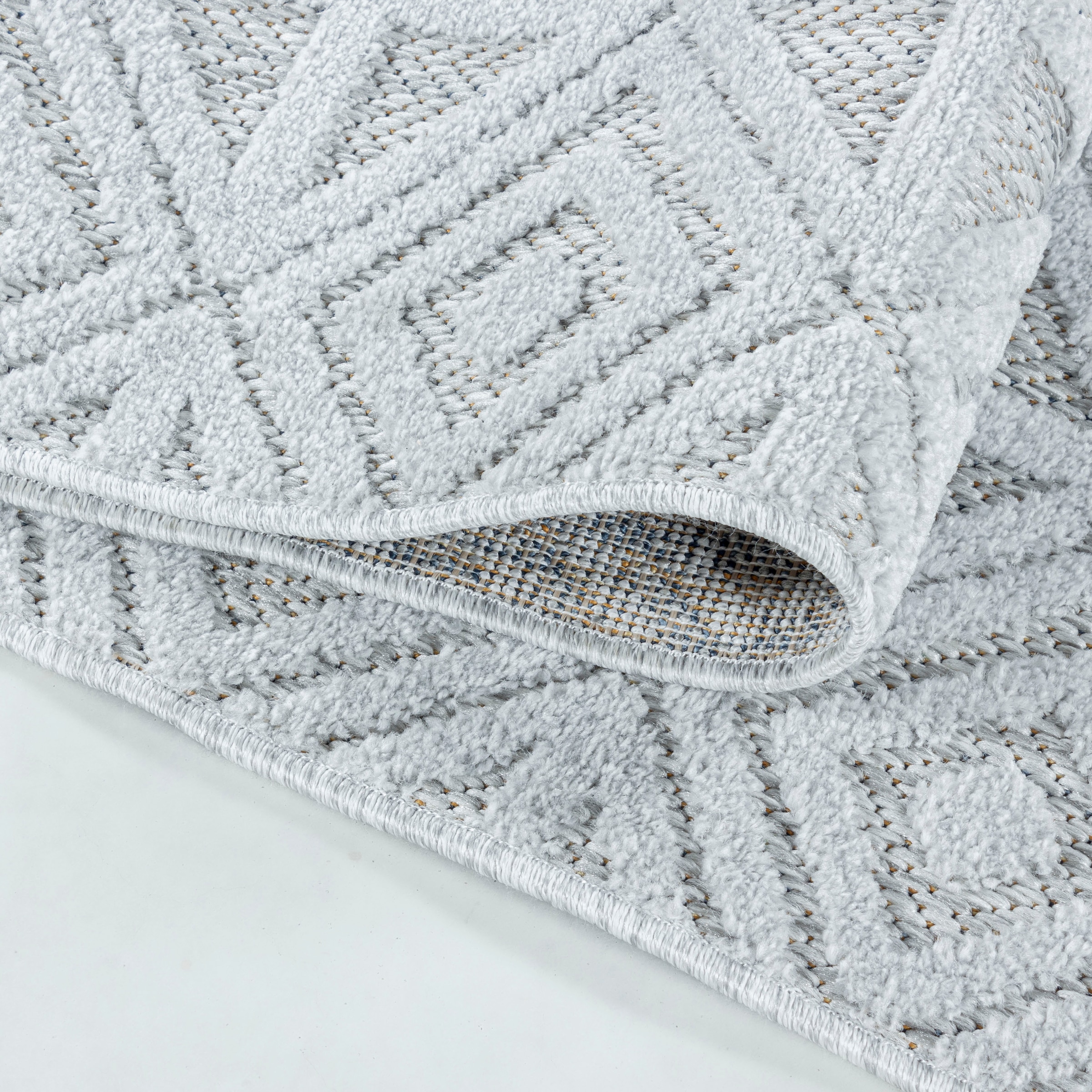 Ayyildiz Teppiche Teppich »BAHAMA 5156«, rechteckig, 8 mm Höhe, Läufer, Flachflor mit Hoch-Tief-Struktur, In-und Outdoor geeignet