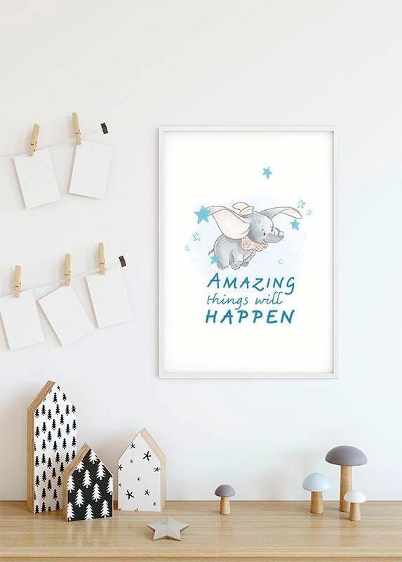 Komar Bild »Dumbo Amazing«, Disney, (1 St.), Wandbild zur Dekoration im Kinderzimmer - ohne Rahmen