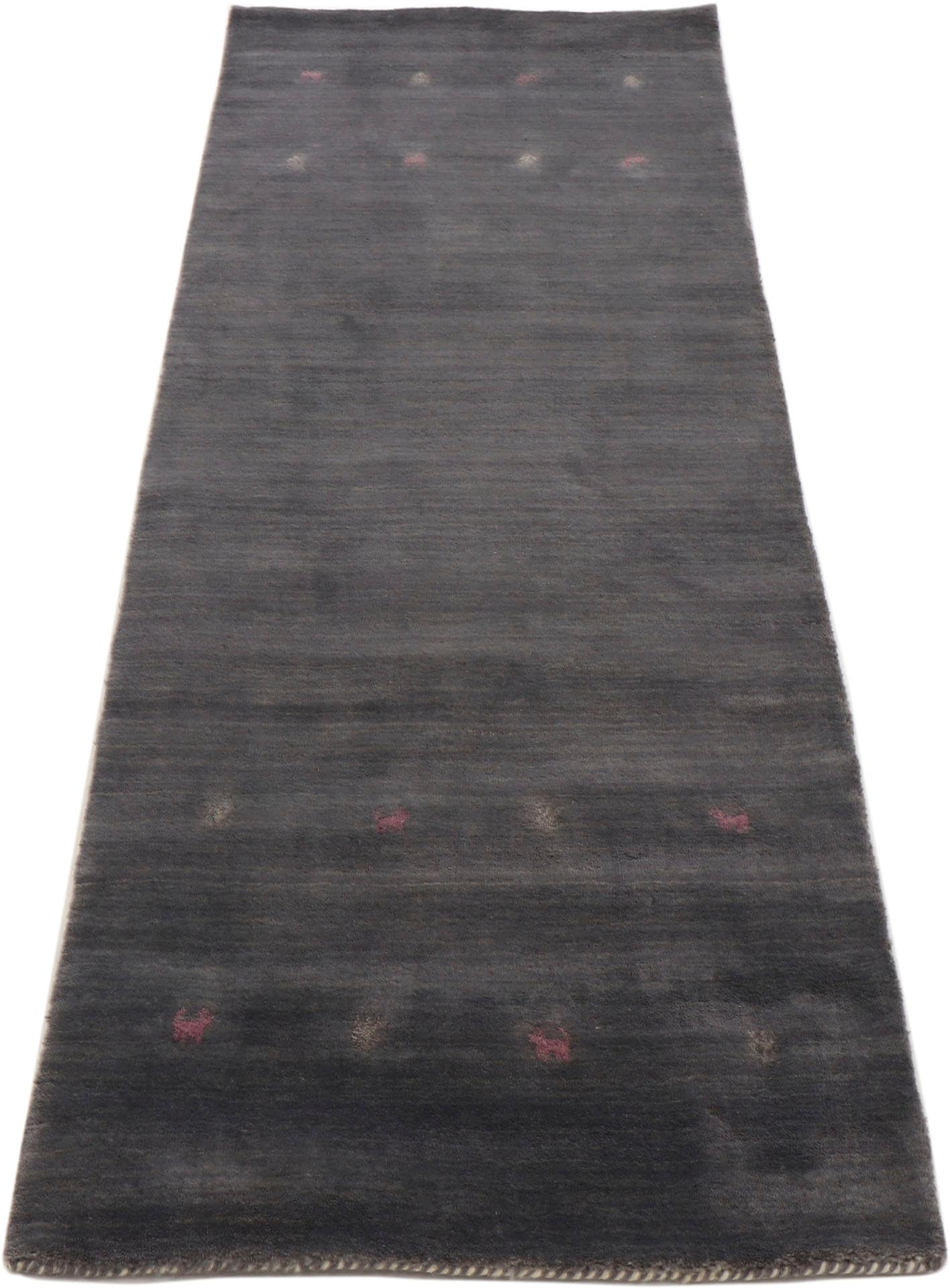 carpetfine Wollteppich »Gabbeh Uni, auch als Läufer erhältlich«, rechteckig, 15 mm Höhe, reine Wolle, handgewebt, Gabbeh Loom Tiermotiv, grosse Farbauswahl