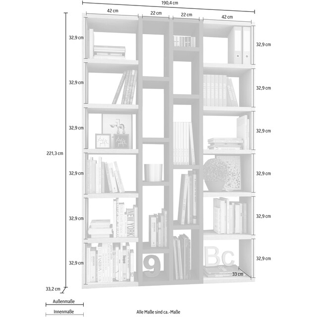 ❤ fif möbel Raumteilerregal »TOR391-1«, Breite 145 cm kaufen im  Jelmoli-Online Shop