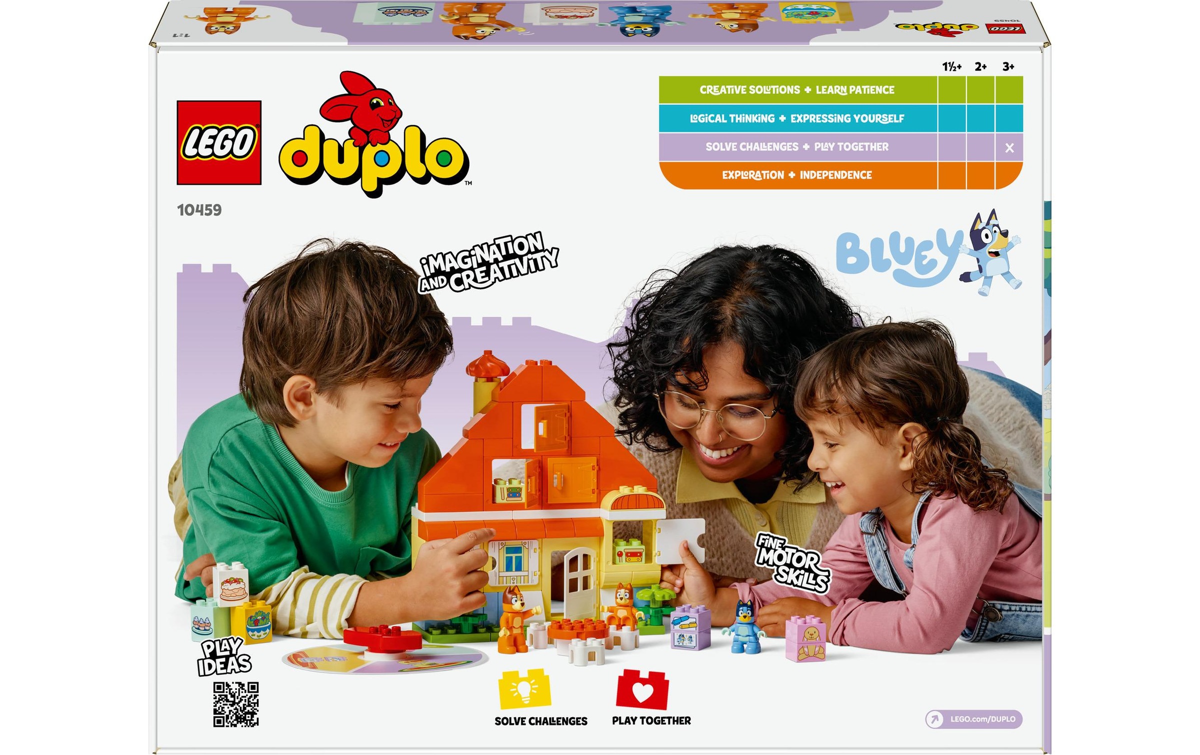 LEGO® Spielbausteine »LEGO® DUPLO® Blueys Familienhaus mit Memory-Spiel 10459«, (83 St.)