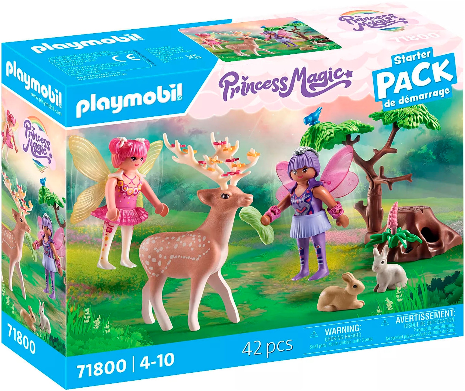 Playmobil Konstruktions-Spielset "Feen mit süssen Waldtieren (71800), Playmobil Fairies" Made in Europe