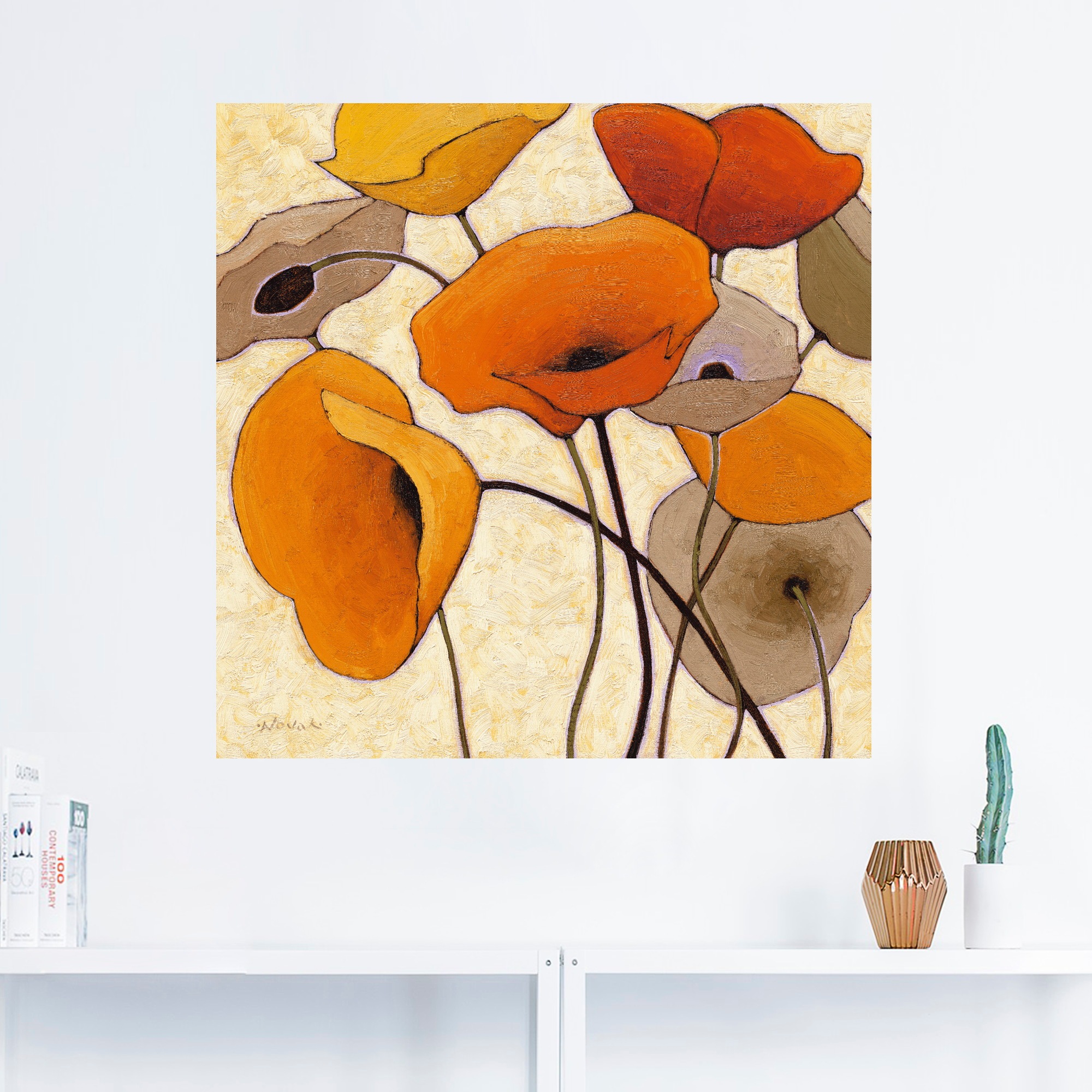 Artland Wandbild »Kürbismohn III«, Blumen, (1 St.), als Leinwandbild, Wandaufkleber in verschied. Grössen