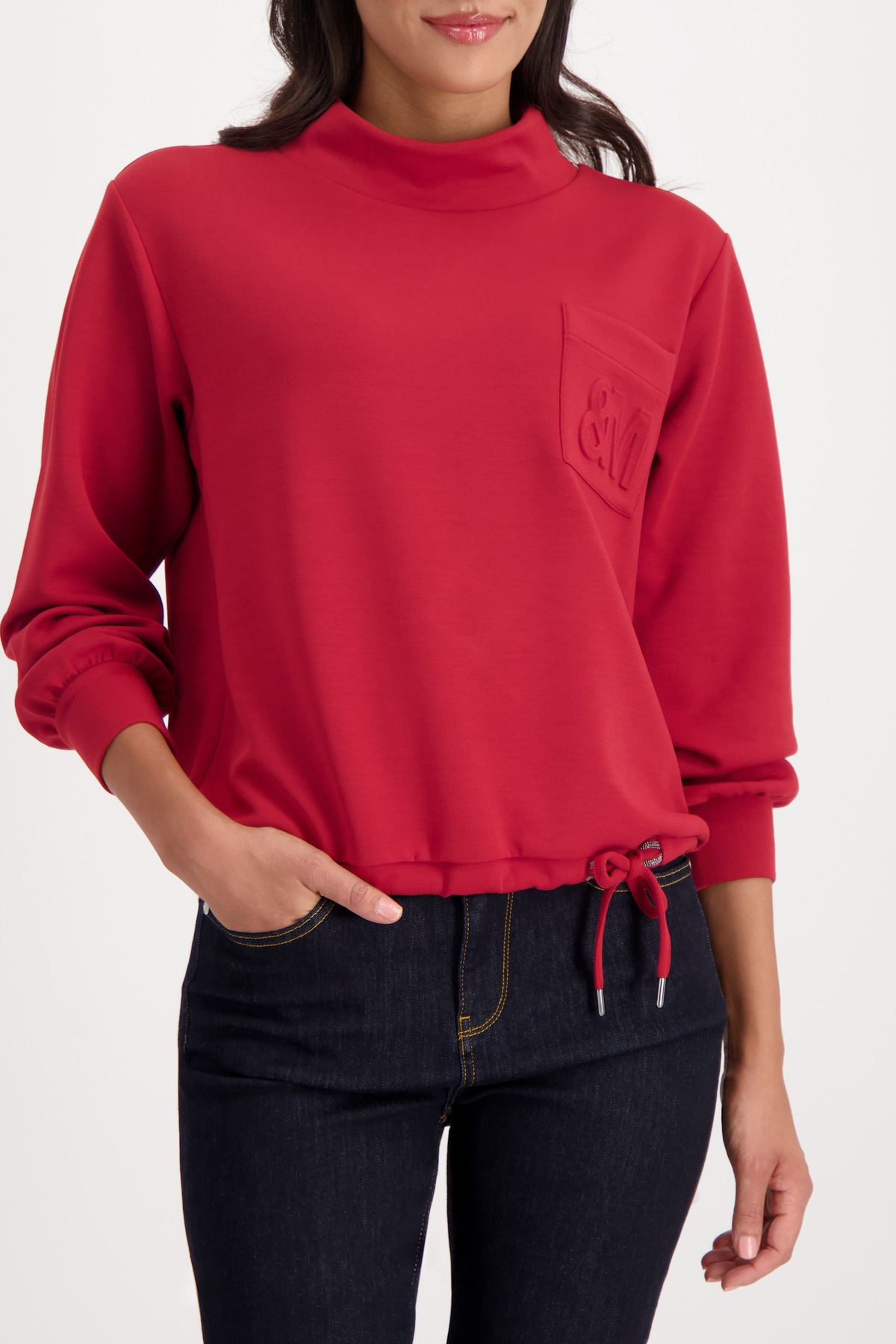 Monari Sweatshirt »Sweatshirt Basic Schmuckdetail«, Regular fit mit Stehkragen