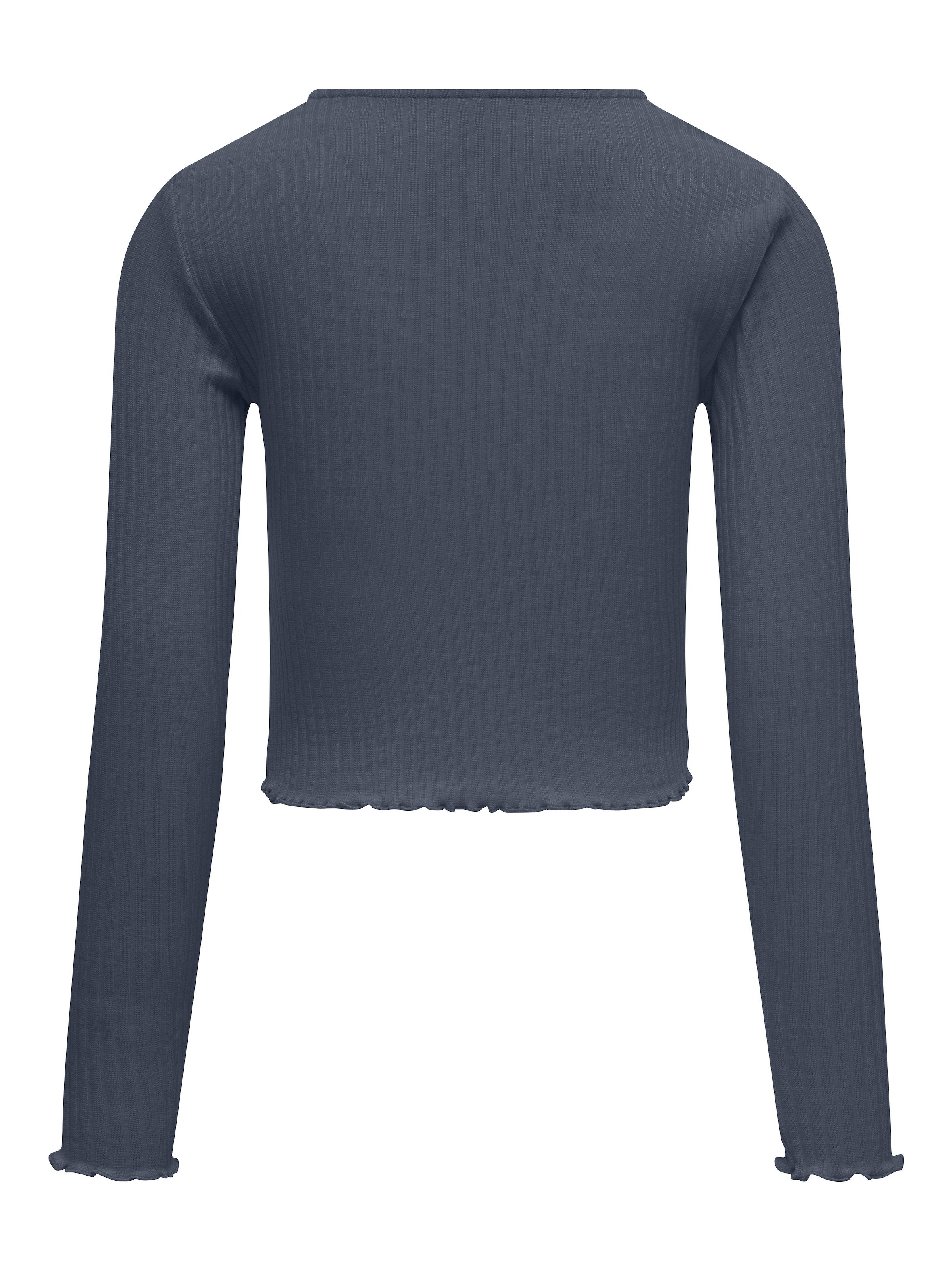 KIDS ONLY Langarmshirt »KOGNELLA L/S O-NECK TOP JRS NOOS«, in kurzer Form und mit süssen Wellenkanten am Saum