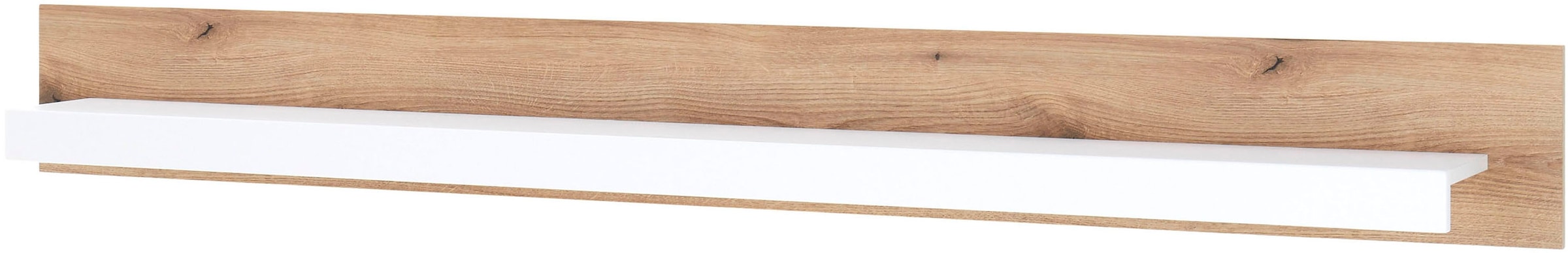 INOSIGN Wandboard »Brixen, modernes Wandregal, Hängeregal mit Ablage«, vielseitig einsetzbares Hängeregal, Weiss mit Eiche Evoke Dekor