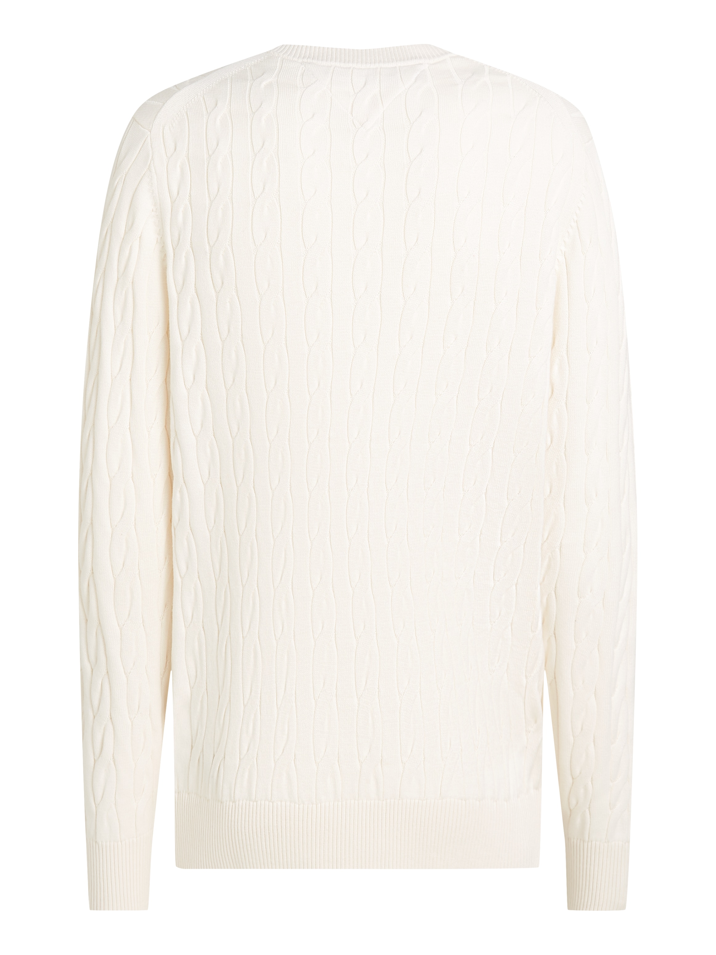 Tommy Hilfiger Strickpullover »CLASSIC CABLE CREW NECK mit Strukturstrick und Flaglabel«, unifarben, casual, regular fit, Baumwolle, Rundhals