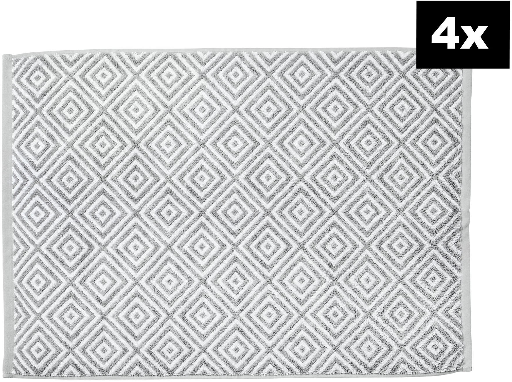 done. Badematte "DAILY SHAPES Diamond 4er-Set" Höhe 5 mm fussbodenheizungsgeeignet Badvorleger aus 100% Baumwolle, Jacquardgewebt