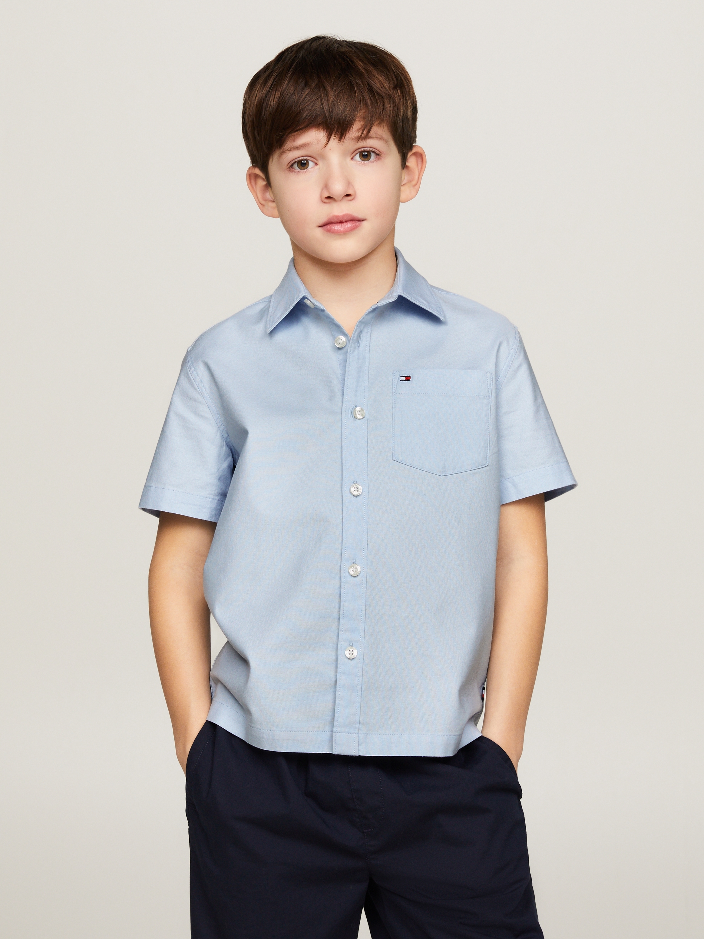 Tommy Hilfiger Kurzarmhemd »SOLID OXFORD SHIRT S/S«, Kinder bis 16 Jahre