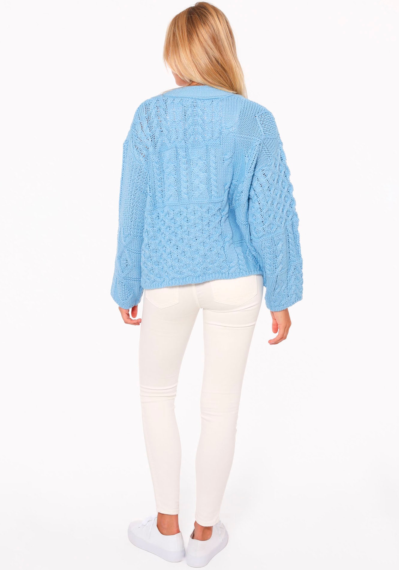 Zwillingsherz Cardigan »"Zopfstrick"«, "Zopfstrick" mit Knopfleiste und Wollanteil