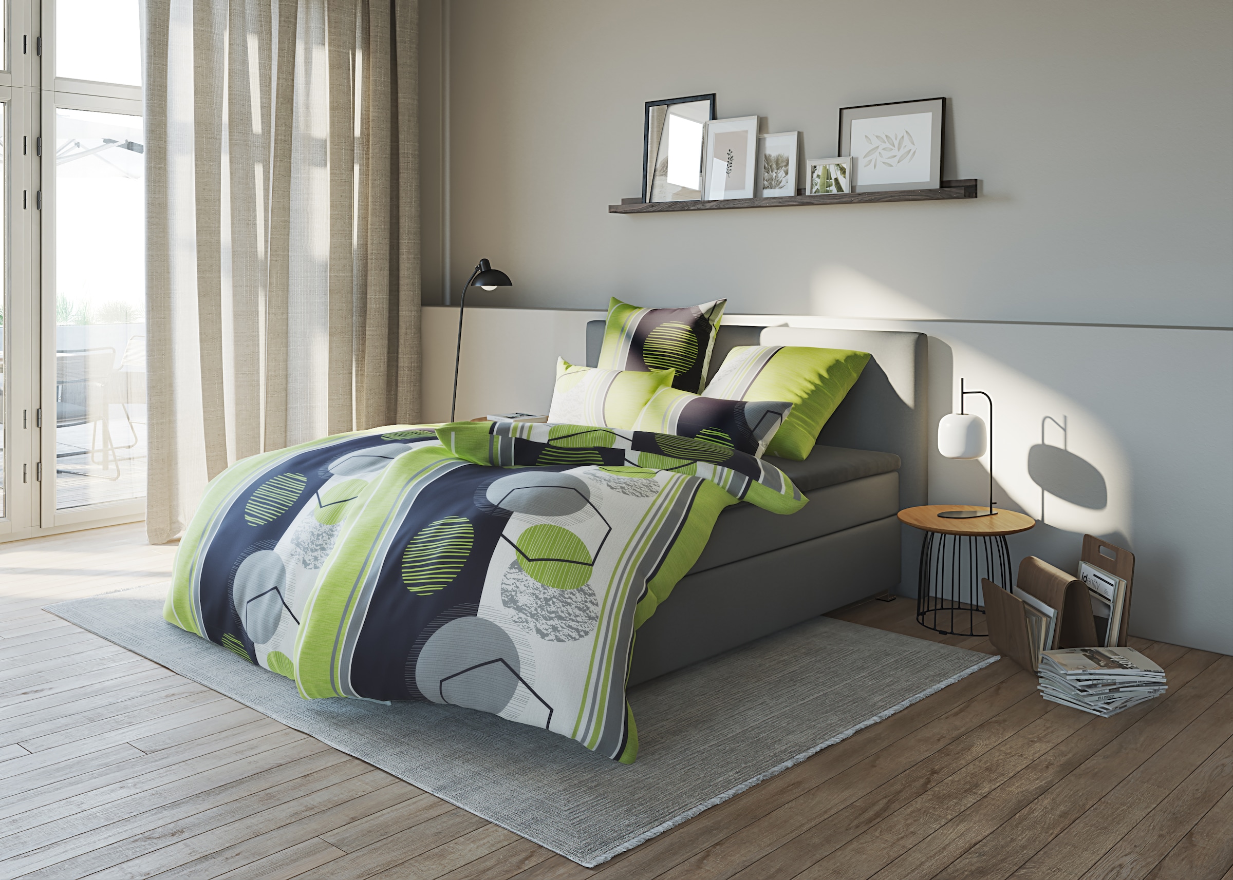 my home Bettwäsche »Emmi in Gr. 135x200 oder 155x220 cm«, (2 tlg.), moderne  Bettwäsche aus Baumwolle, Bettwäsche mit geometrischem Muster online kaufen  | Jelmoli-Versand