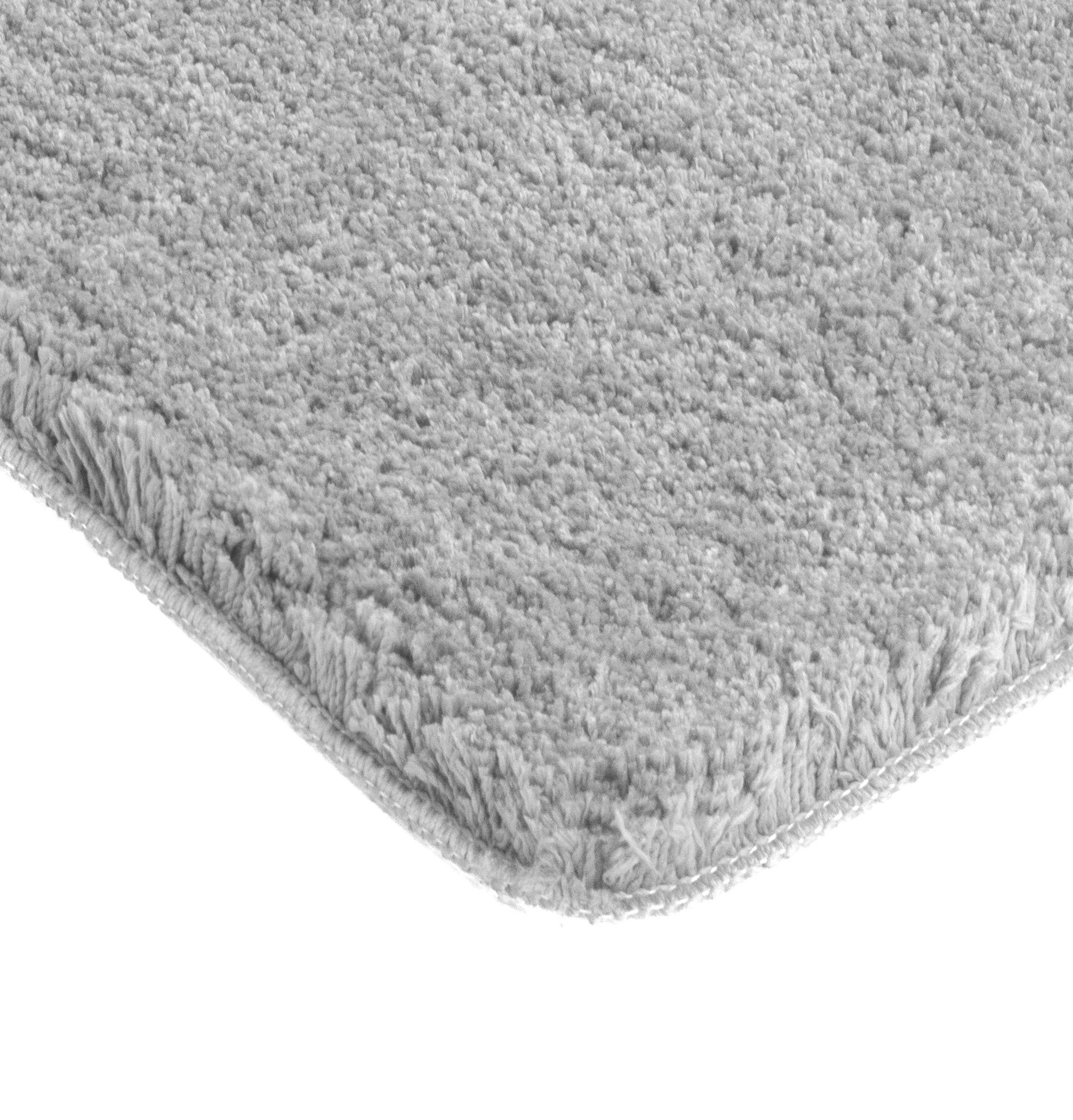 my home Badematte »Sanremo, Badvorleger, Badezimmer Teppich, sehr weich«, rutschhemmend beschichtet, fussbodenheizungsgeeignet-schnell trocknend, Badteppich, unifarben, rechteckig, rund & als 3-tlg. Set erhältlich