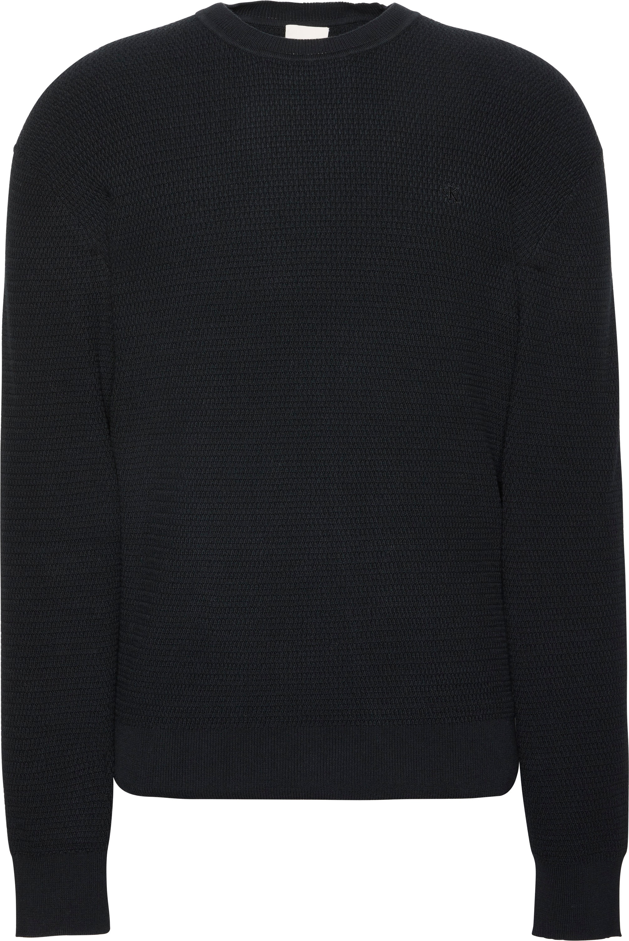 Calvin Klein Strickpullover »LS TXTR CTTN CRWNK S«, Mit Rundhalsausschnitt