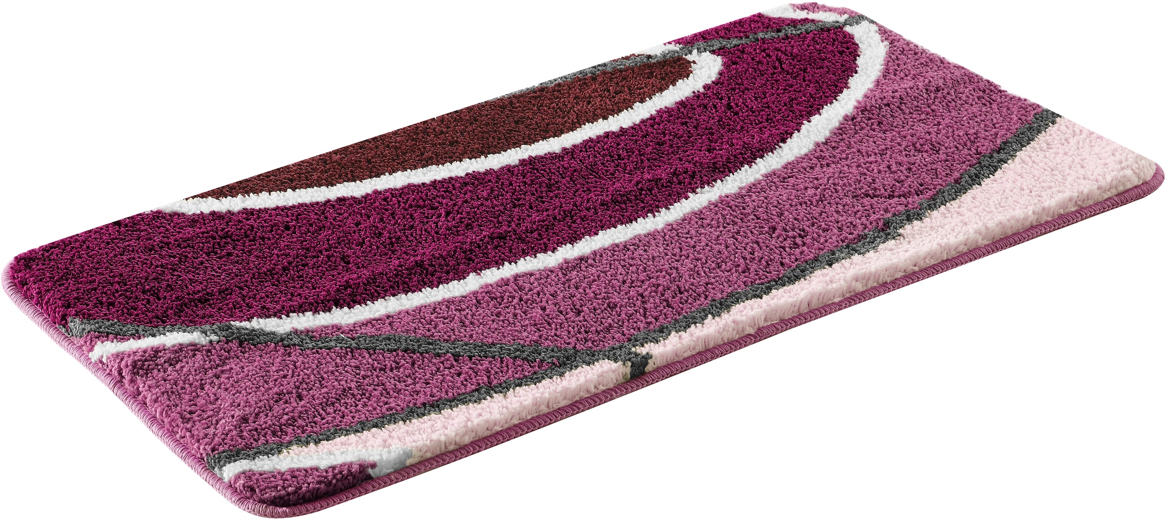 my home Badematte »Juna mit Muster, Badvorleger, Badezimmer Teppich, Duschvorleger«, rutschhemmend beschichtet, strapazierfähig, besonders weich, Design, Badematten, Badteppich