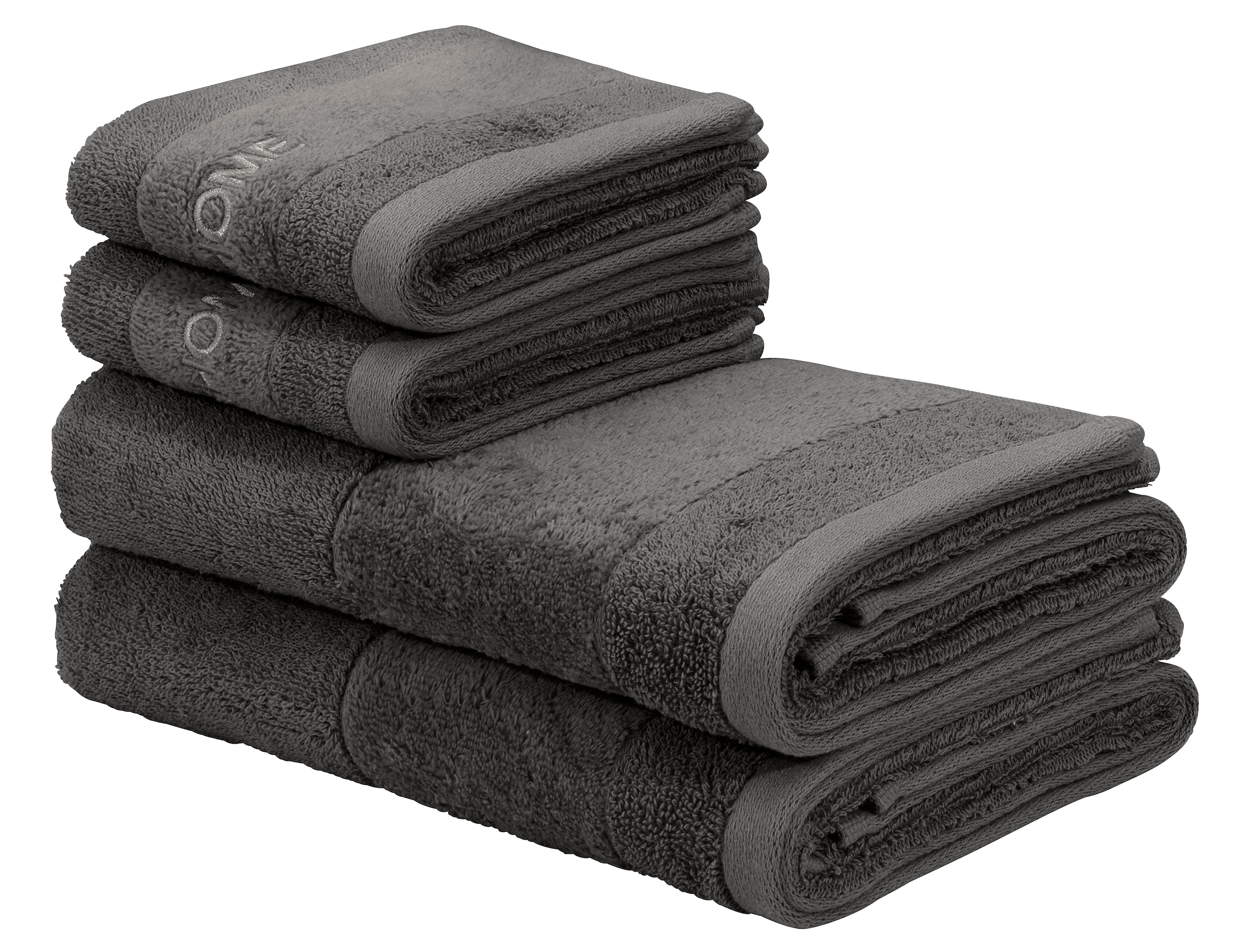 my home Handtuch Set »»Aiden««, Set, 4 tlg., Frottier, Handtücher mit Markenlogo  Stickerei in der Bordüre, aus 100% Baumwolle kaufen