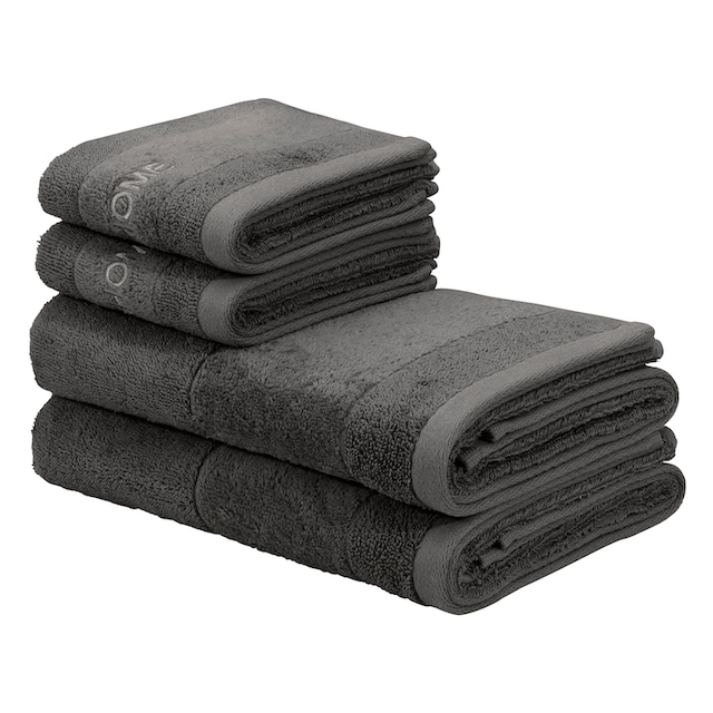 my home Handtuch Set »»Aiden««, Set, 4 tlg., Frottier, Handtücher mit Markenlogo  Stickerei in der Bordüre, aus 100% Baumwolle kaufen