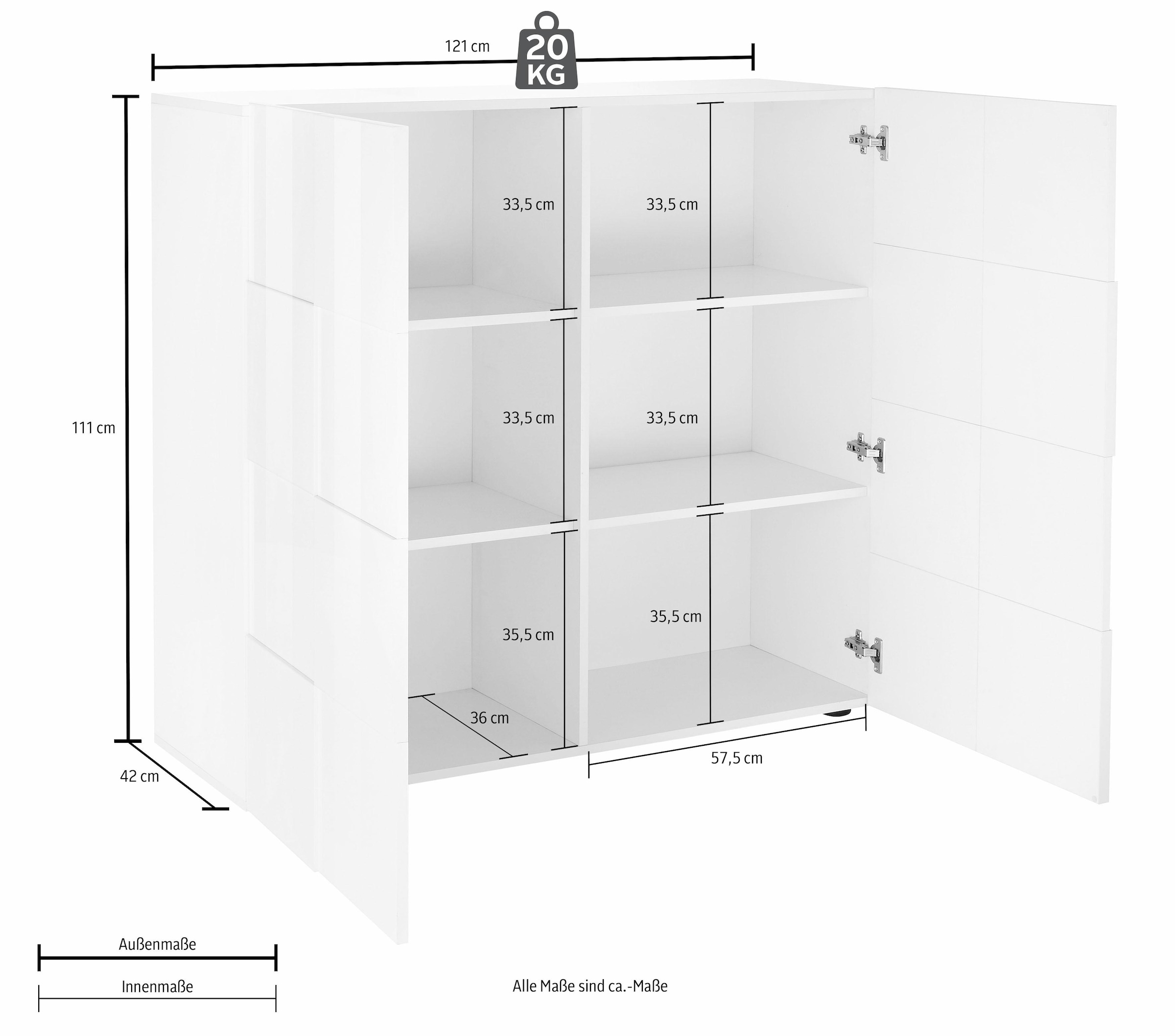 ❤ LC Highboard bestellen cm Breite im Jelmoli-Online Shop 121 »Dama«