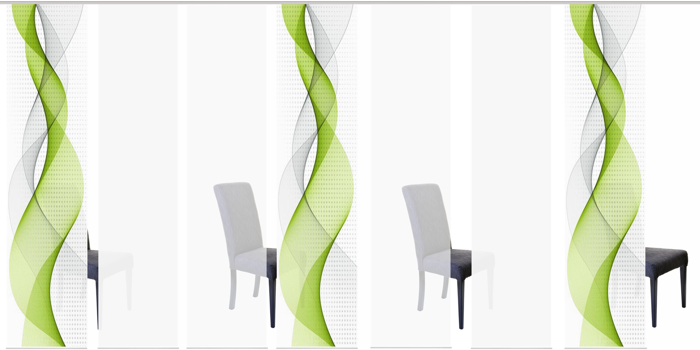 HOME WOHNIDEEN Schiebegardine »OPALIA 7ER SET«, (7 St.), HxB: 245x60