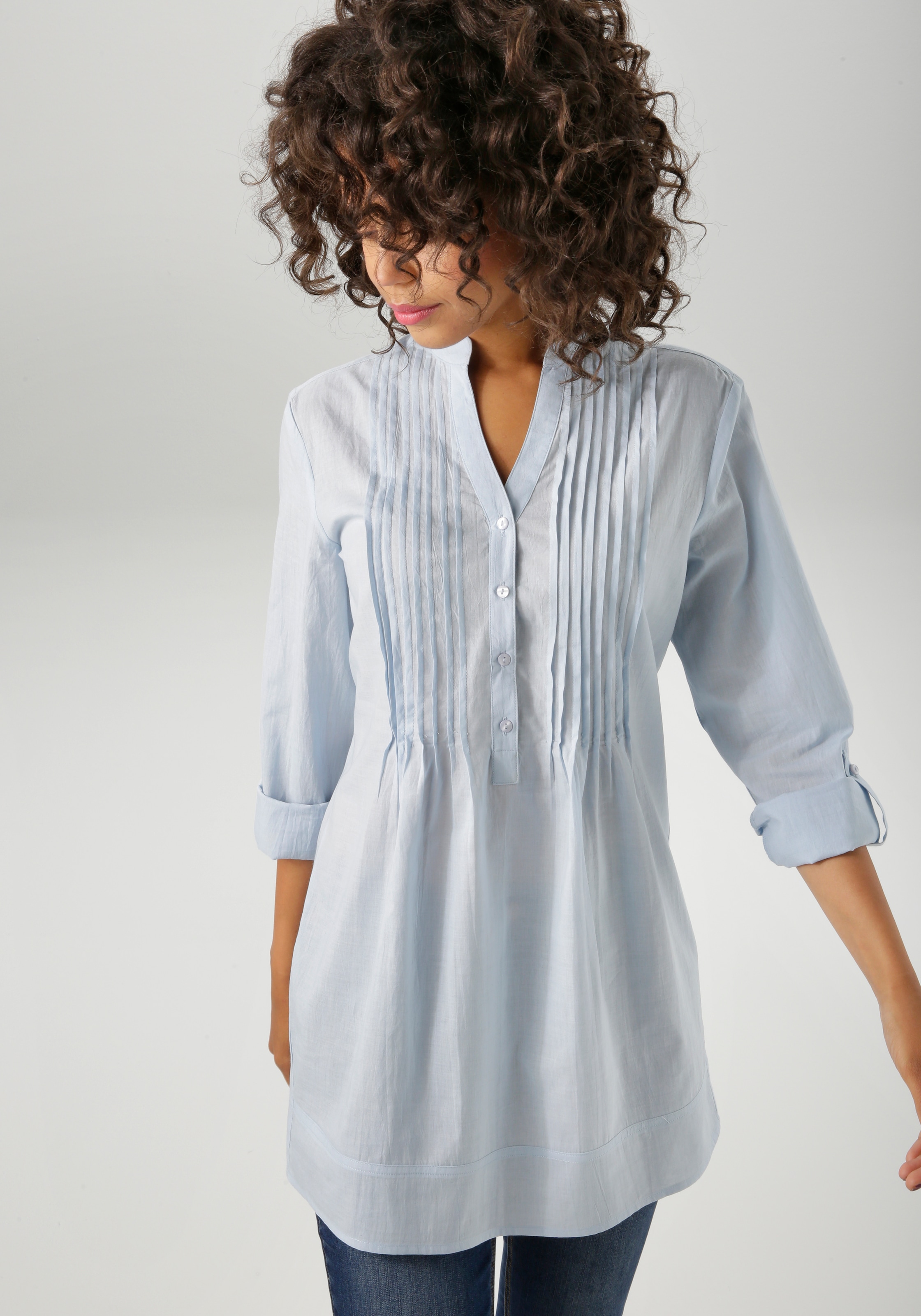 Aniston CASUAL Longbluse mit dekorativer Biesenverarbeitung